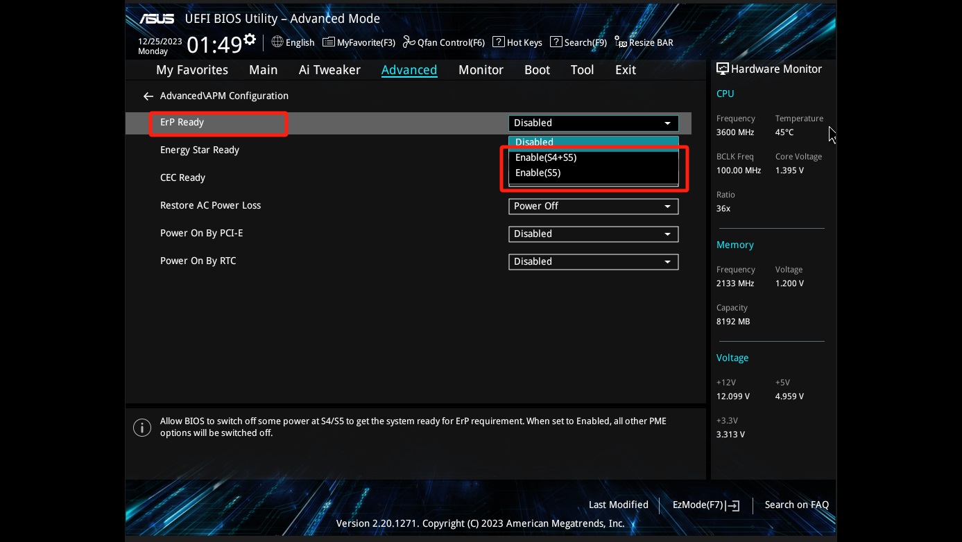 Picture describing how to enable USB Standby Power in ASUS BIOS (Image via ASUS)