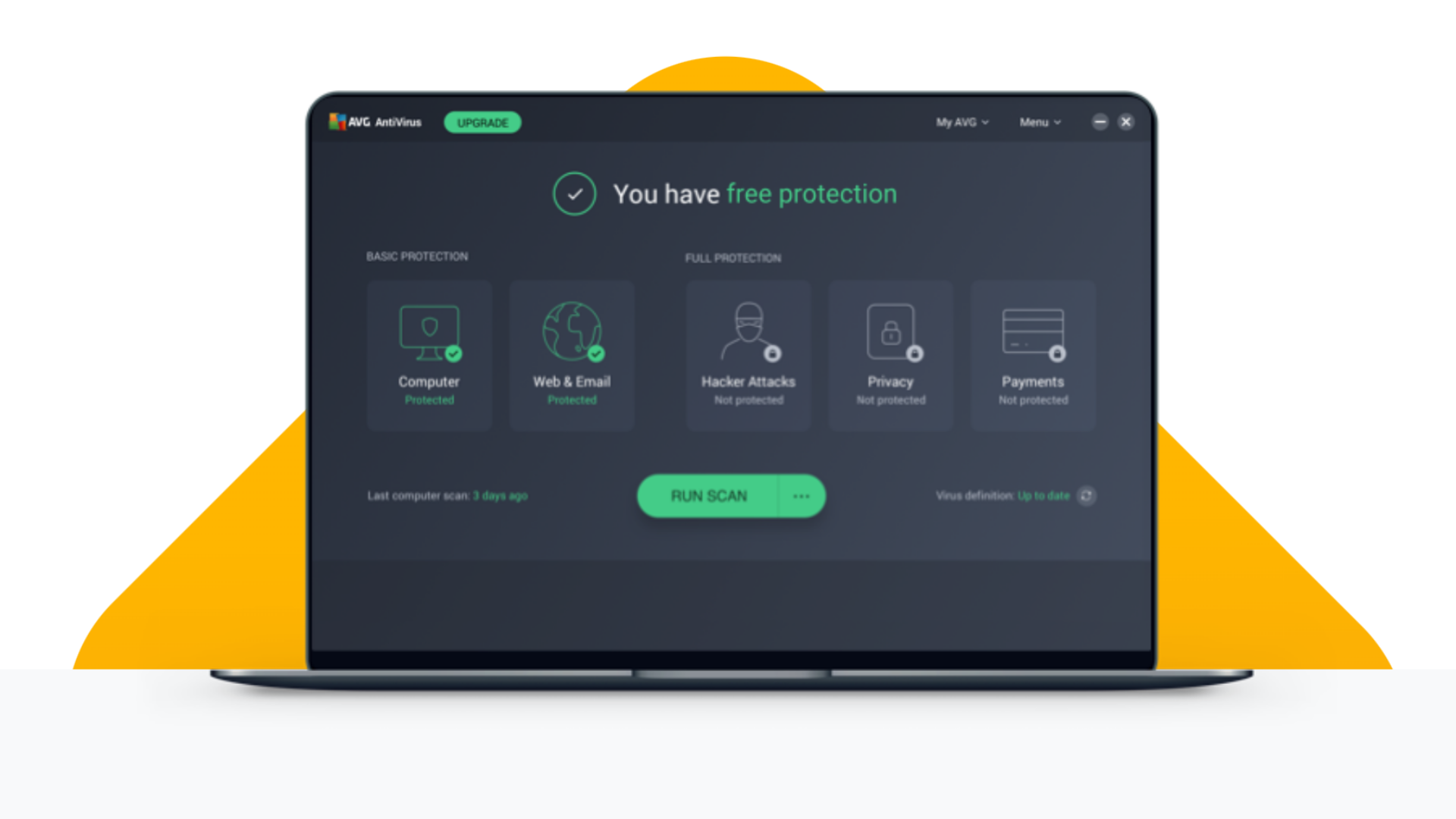 AVG Antivirus is another free to use antivirus solution which also has web & email protection (Image via AVG)