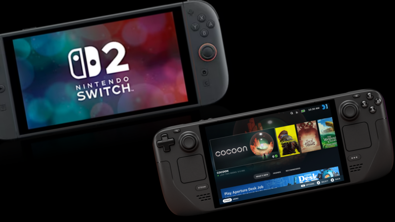 An image of Switch 2 and Steam Deck
