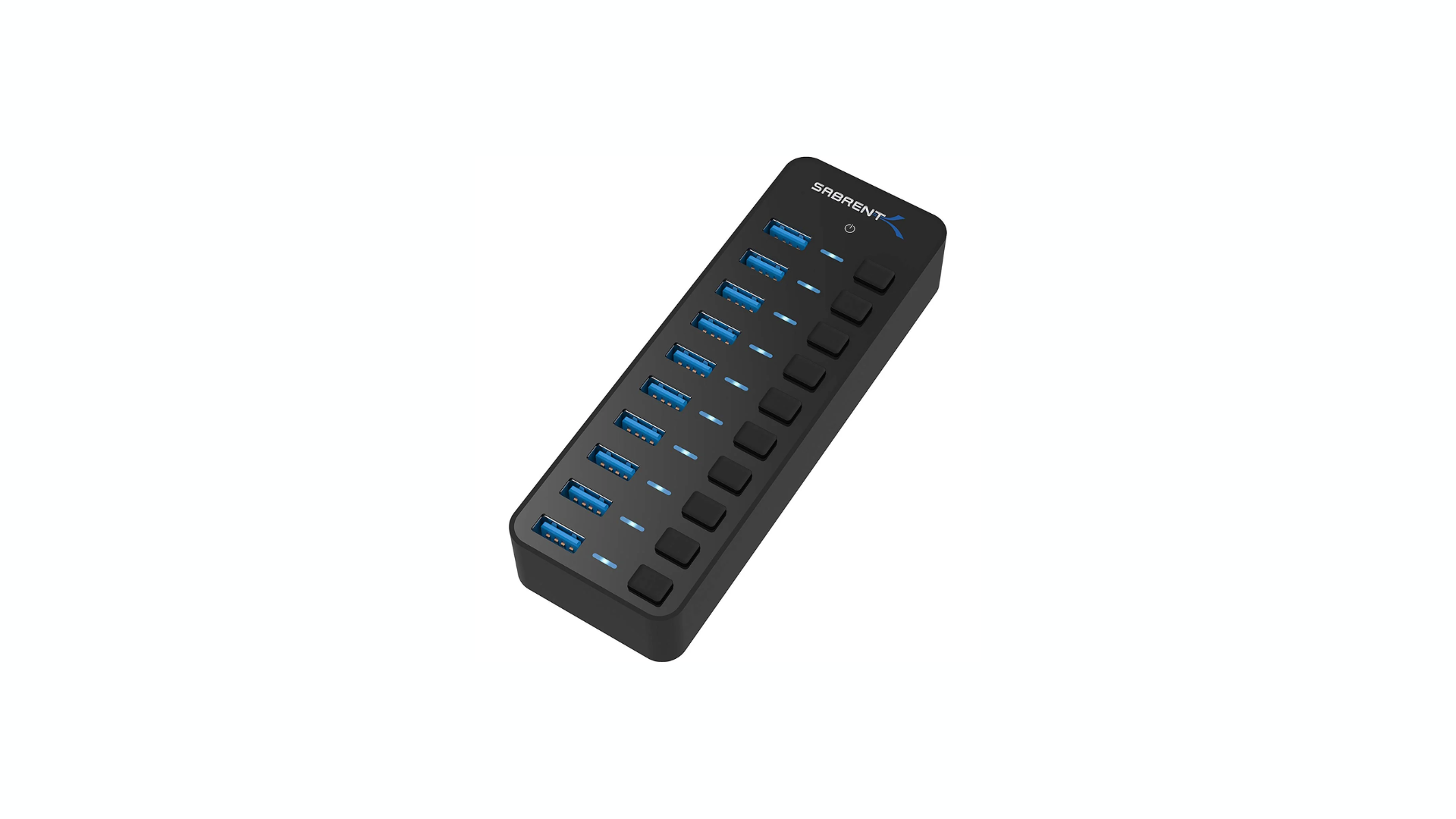 The Sabrent 10 port USB hub is the best option for power users