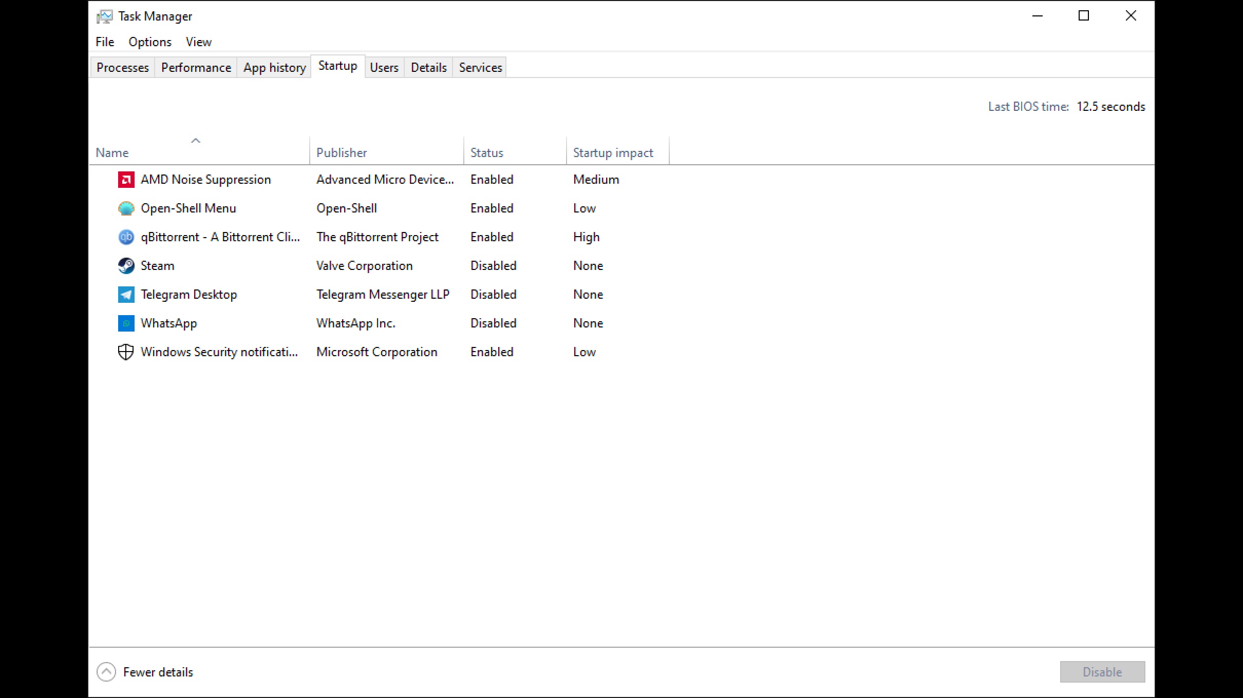 Picture decribing how to manage startup programs