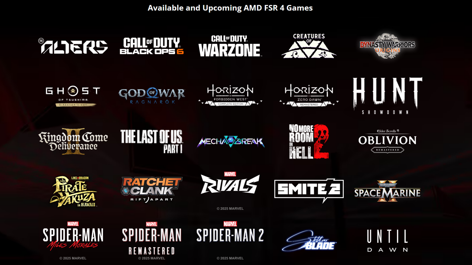 FSR 4 is supported by many games a few months into its release (Image via AMD)