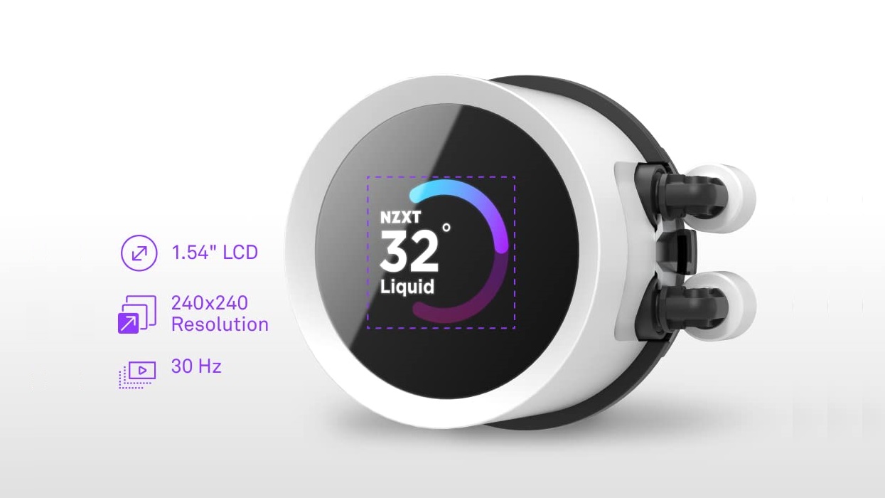 Picture of an LCD screen on the AIO pump