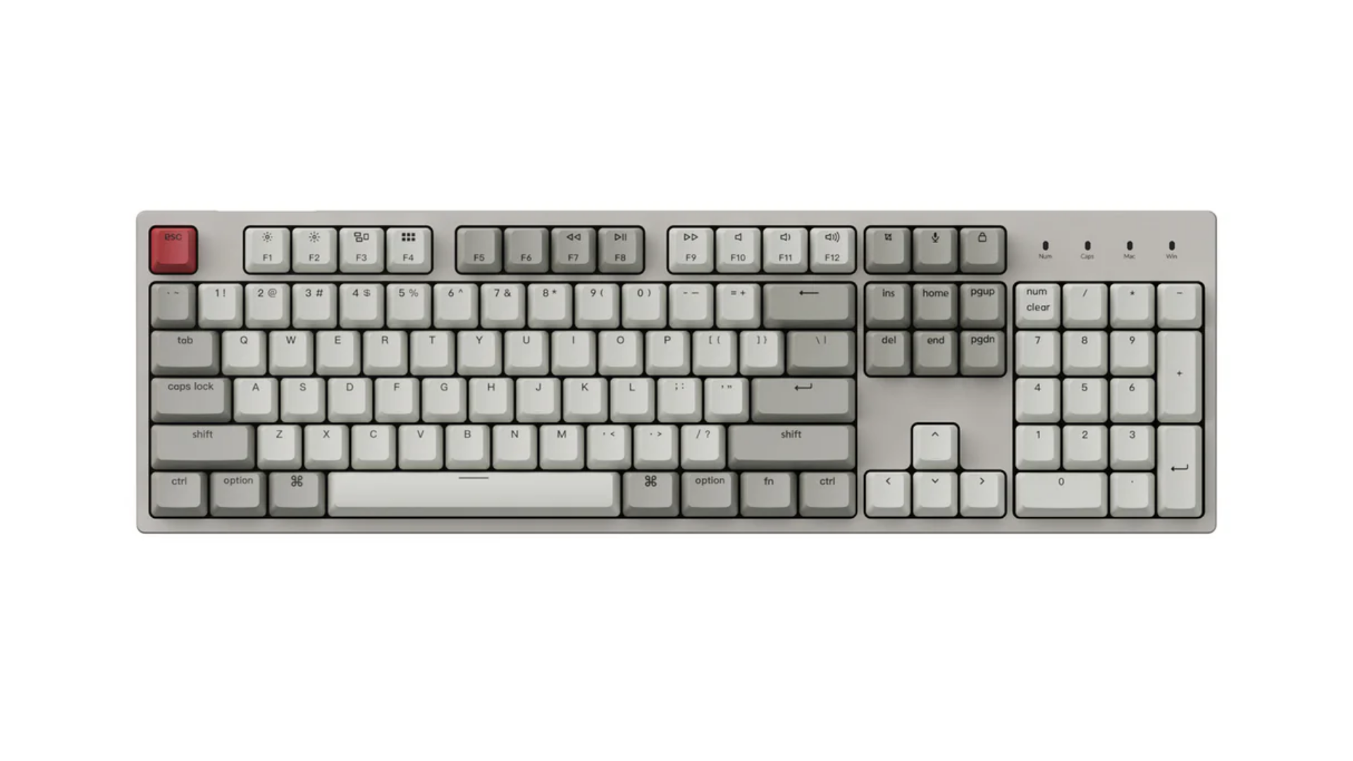Keychron C2 is a full-sized mechanical keyboard with retro keycaps (Image via Keychron)