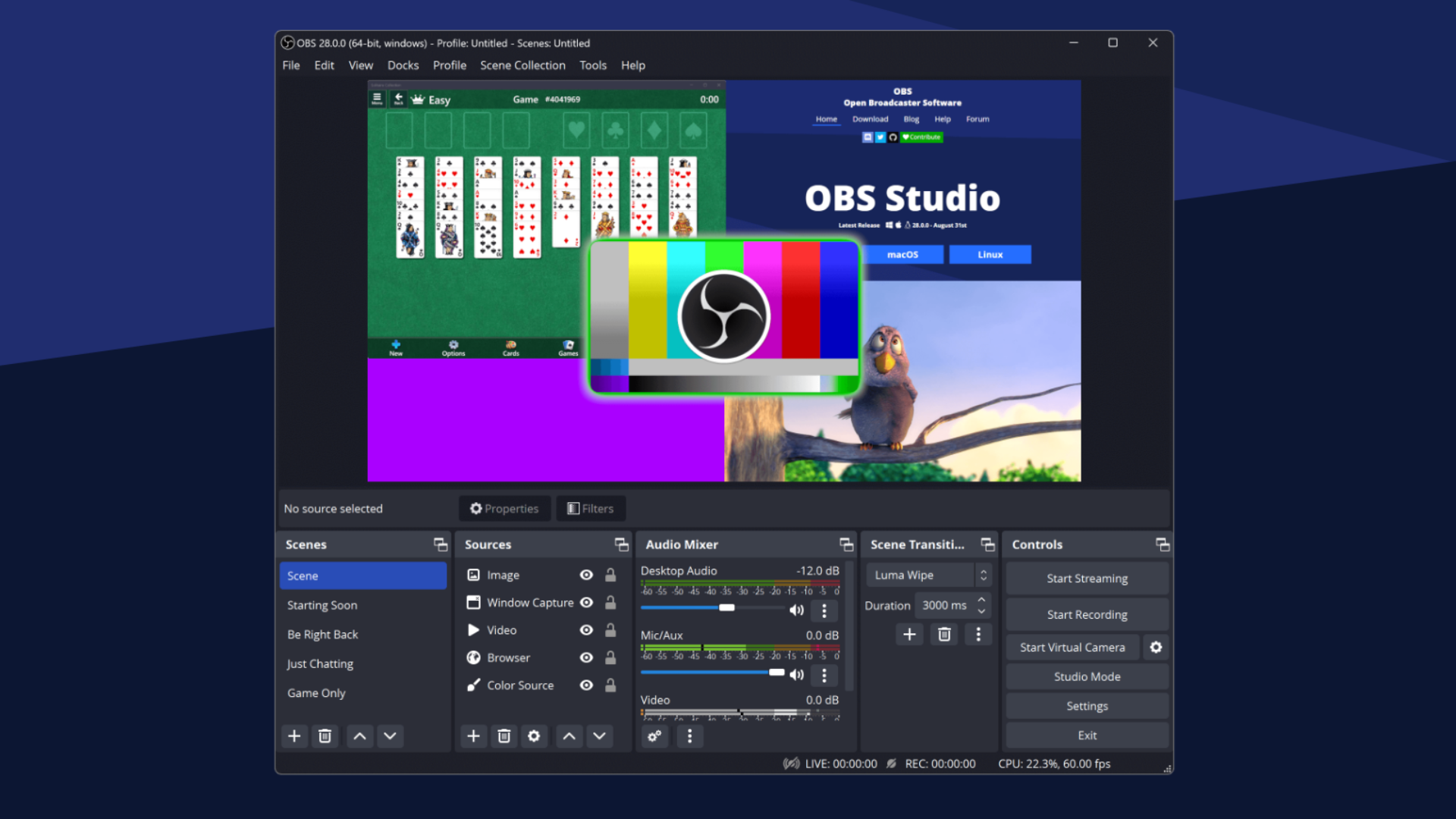 OBS is the most advanced tool for screen recording and streaming (Image via OBS)