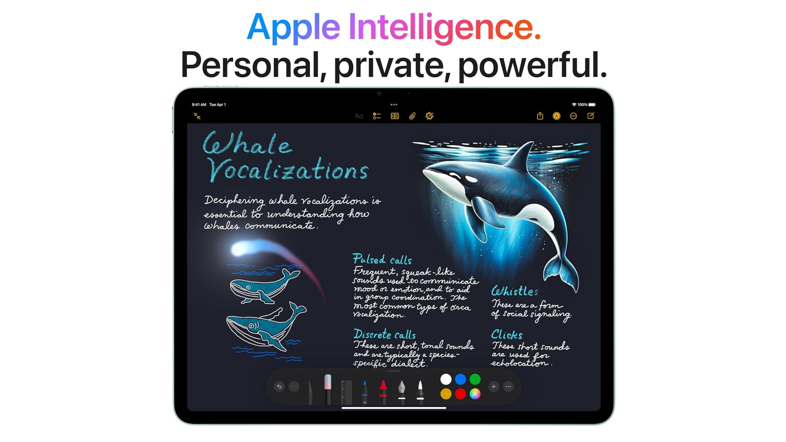 PIcture describing the power of Apple Intelligence in this iPad
