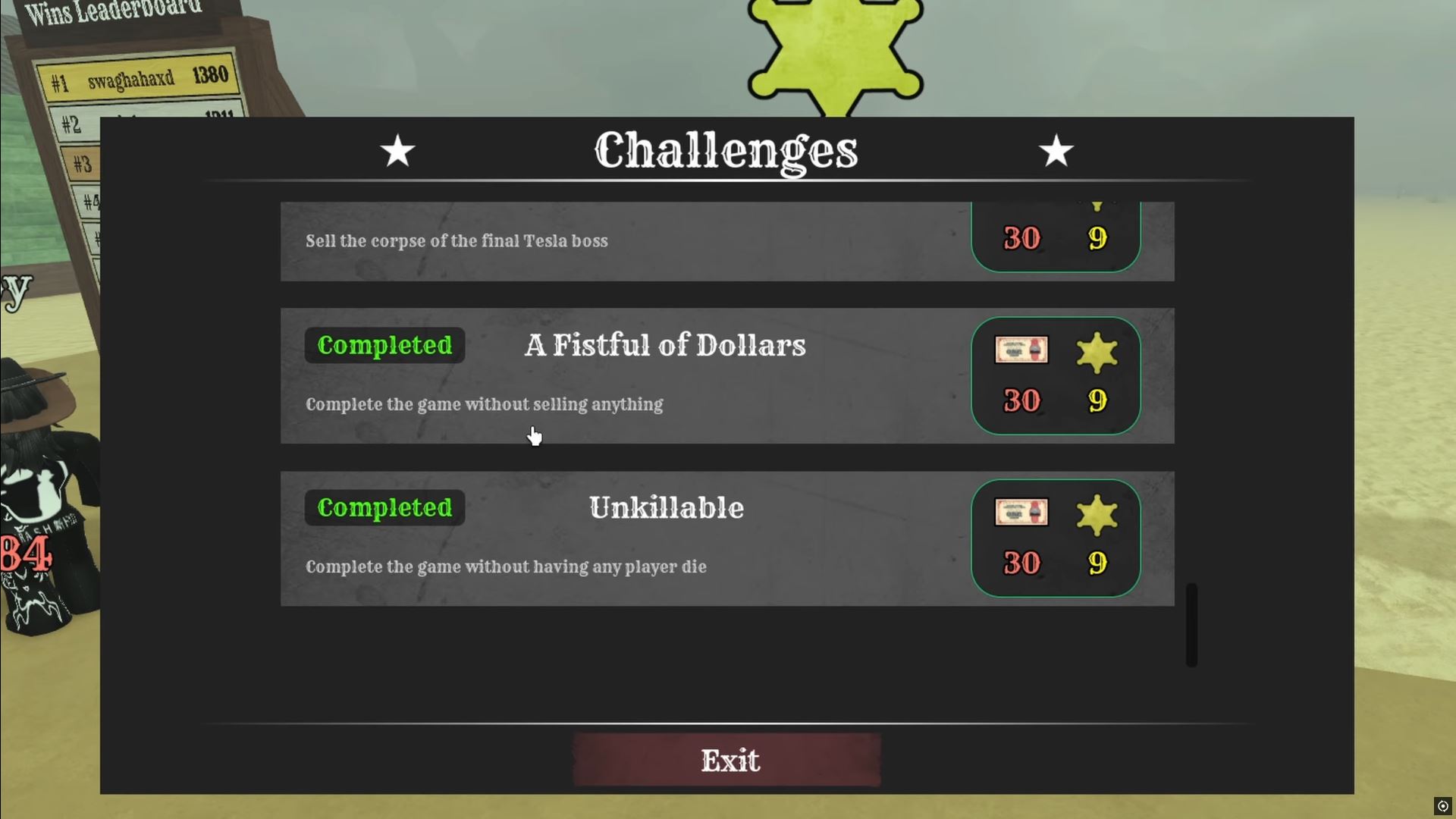 A Fistful of Dollars Challenges - Dead Rails (Image via Roblox)
