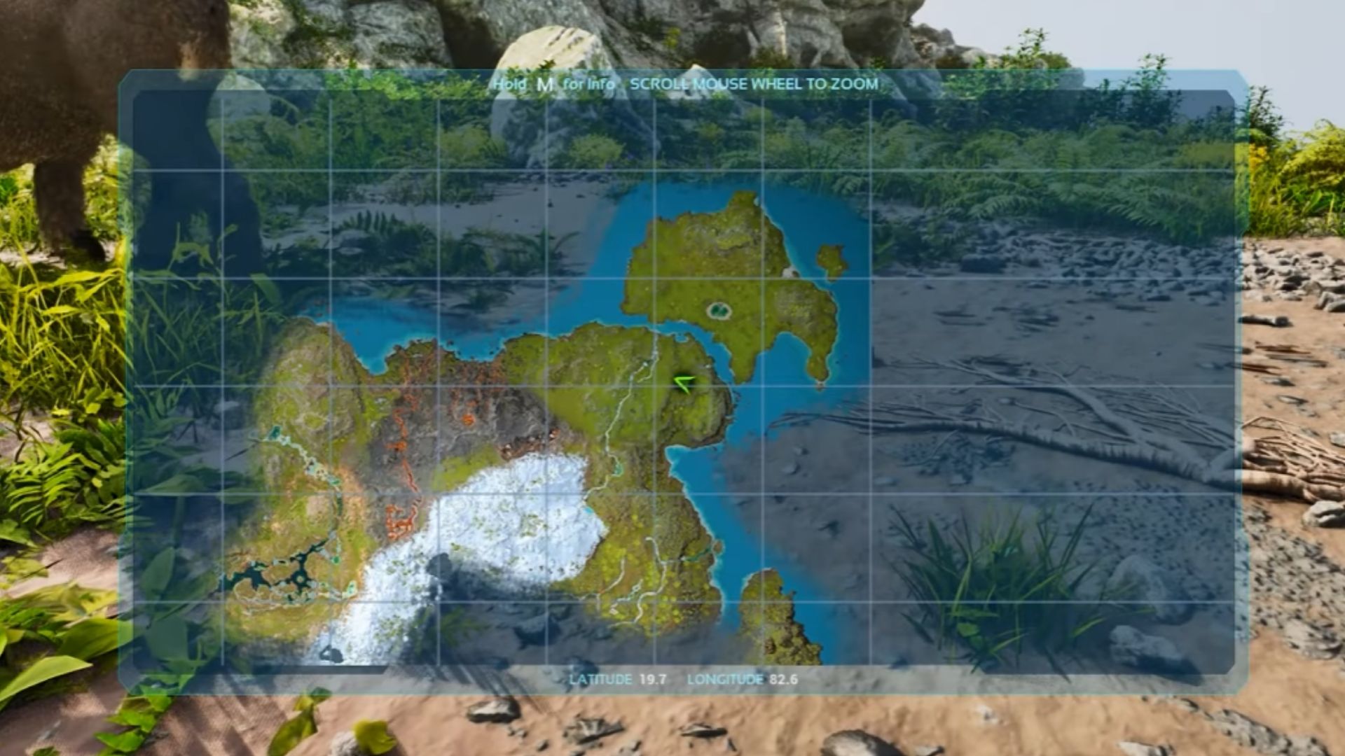 Head to these coordinates (Source: Studio Wildcard, @HeRo2u2/YouTube)