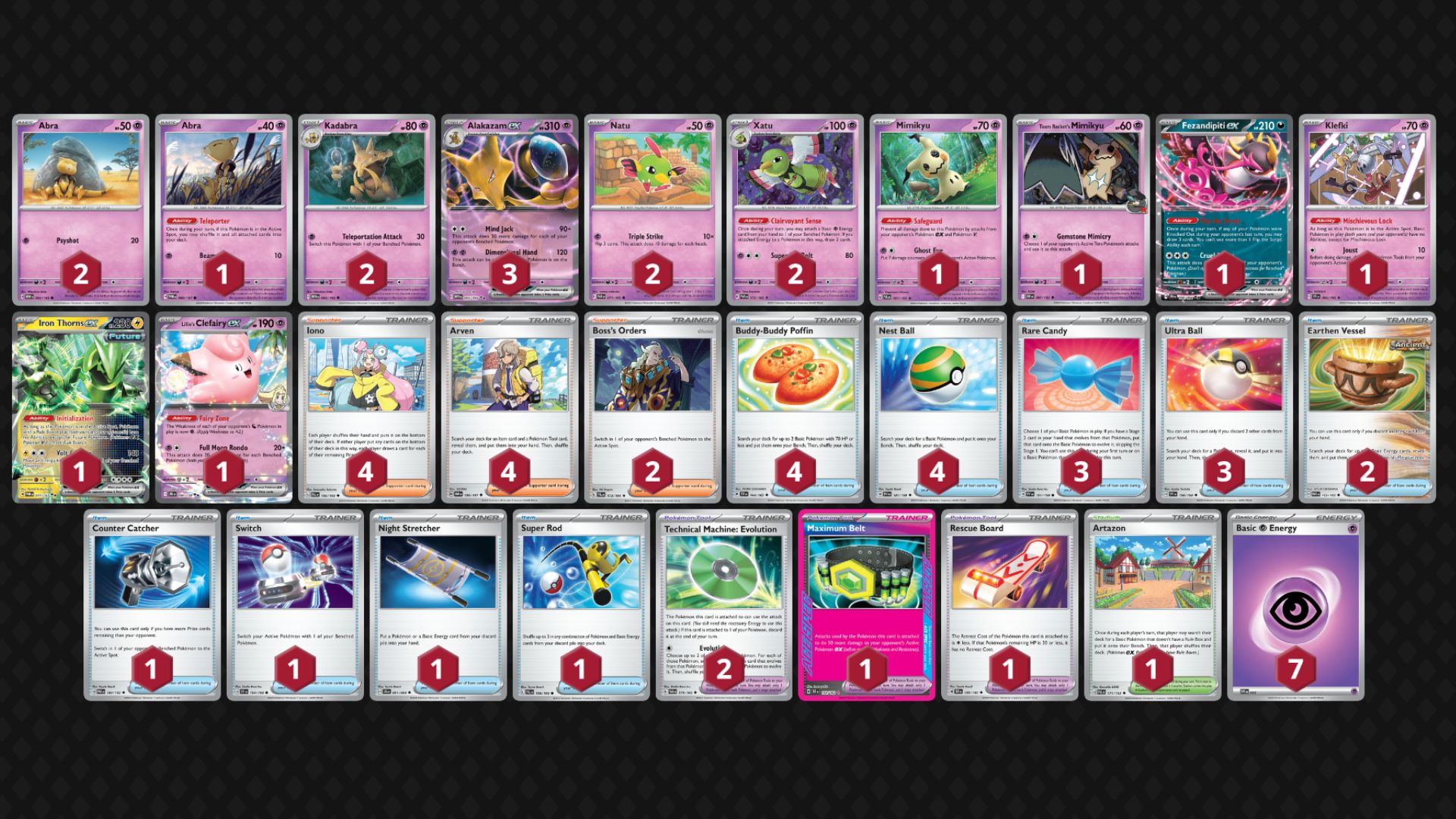 Alakazam ex decklist (Image via TPC)