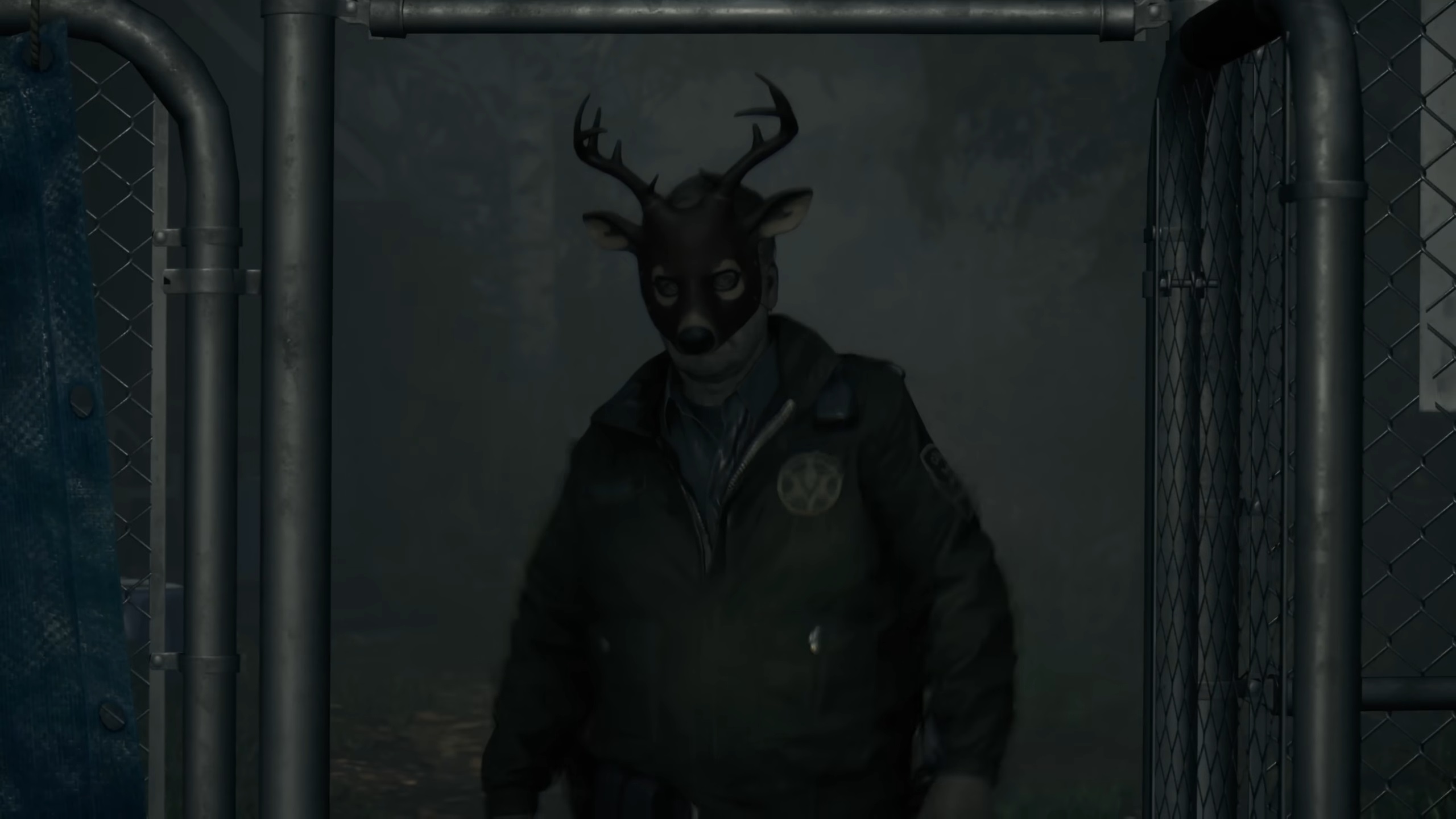 Picture of a taken cultist wearing a deer mask in Alan Wake 2