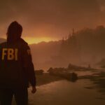 Picture of Saga looking into the sunset in Alan Wake 2