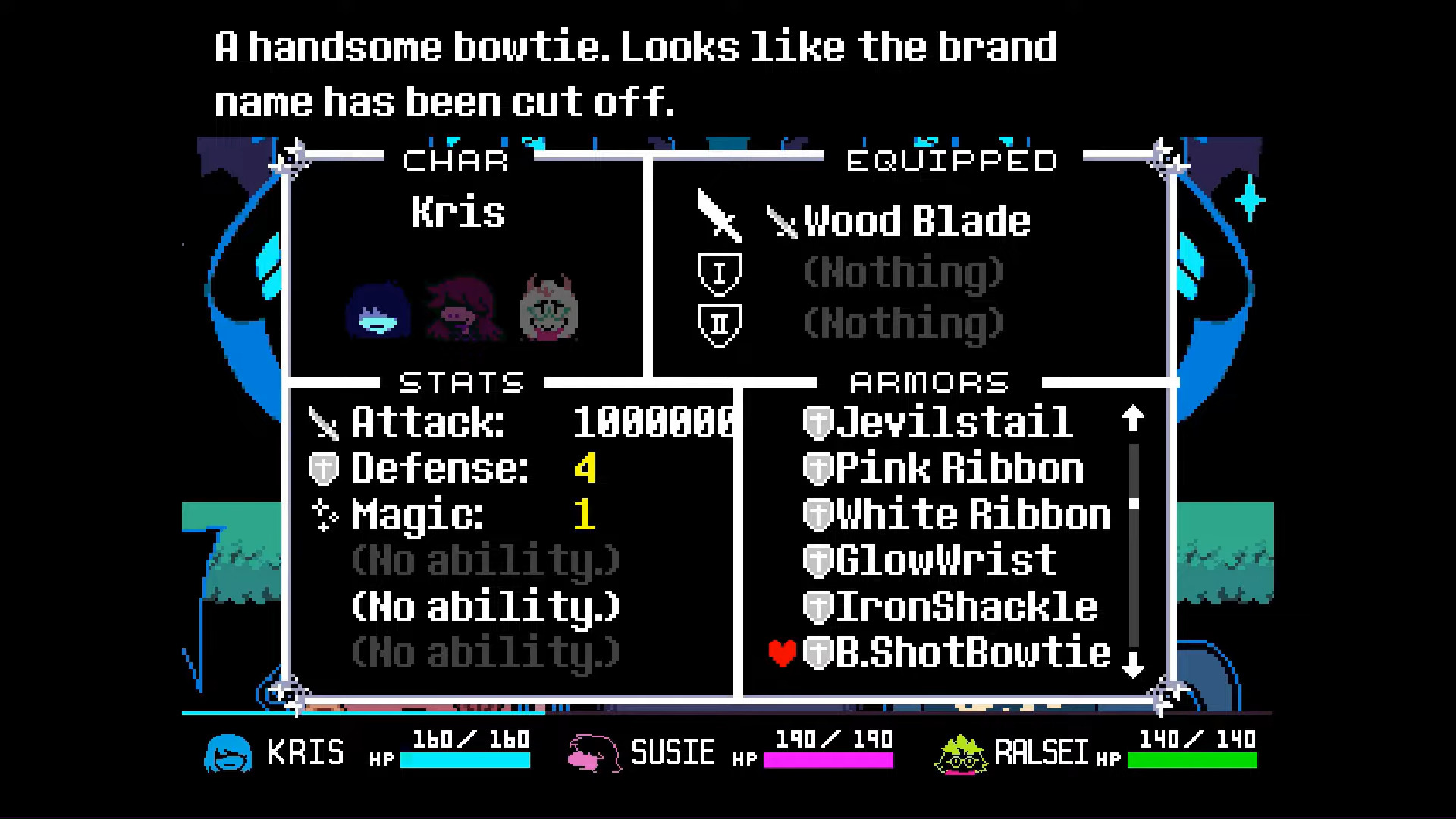 The B.Shot Bowtie (Image via Toby Fox and @RoboVenom55/YouTube)