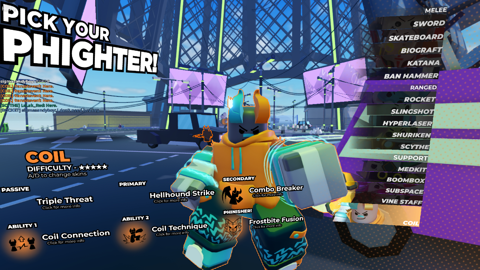 All Phighters Have a Difficulty Class (Image via Roblox)