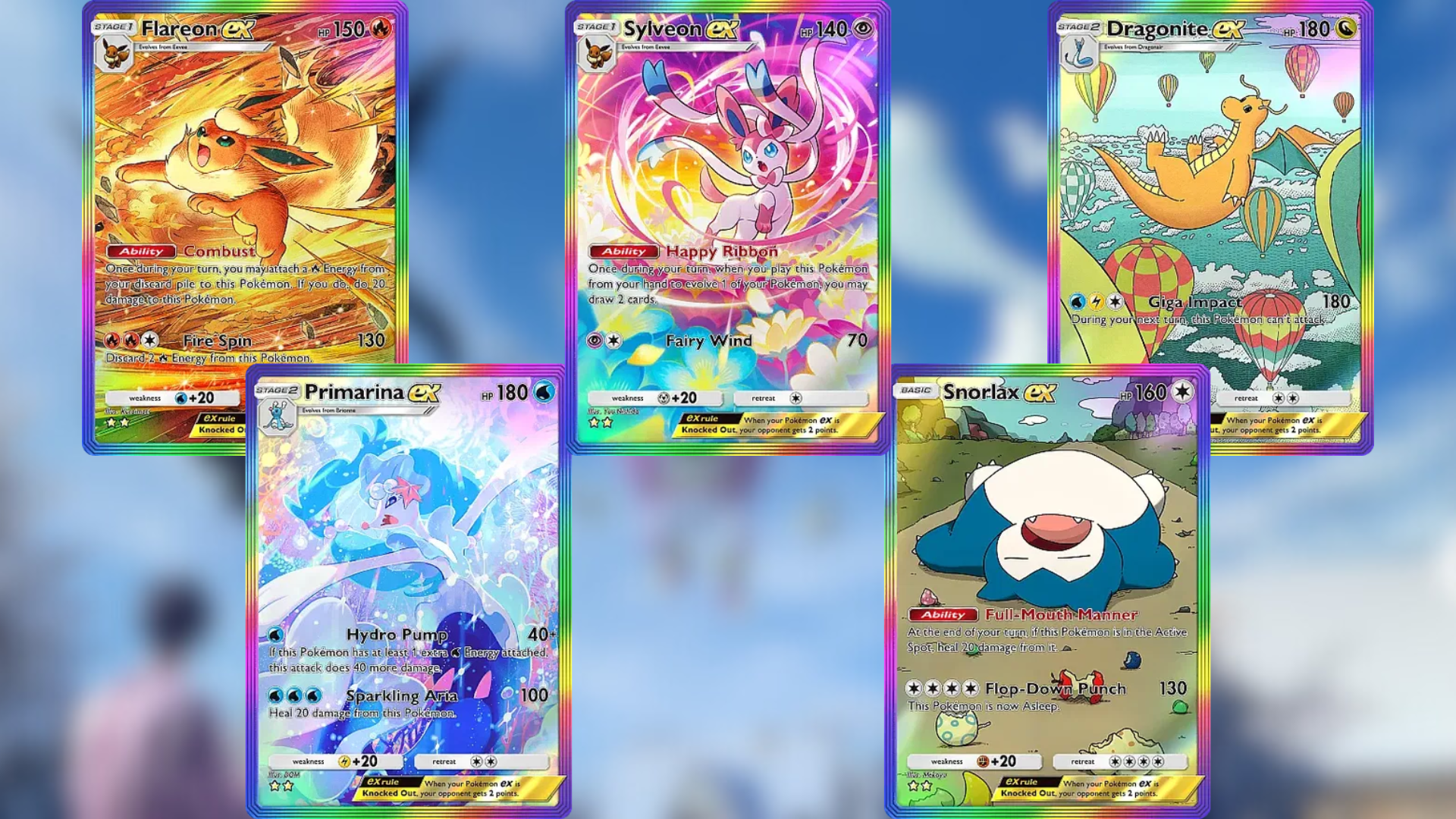 All the Rainbow border cards (Image via The Pokemon Company)