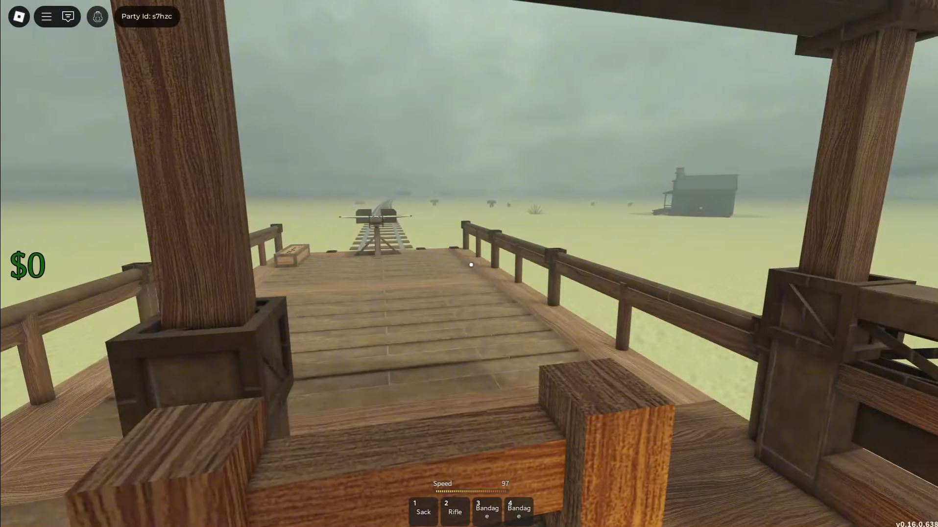 Ballista in wooden train (Image via Roblox)