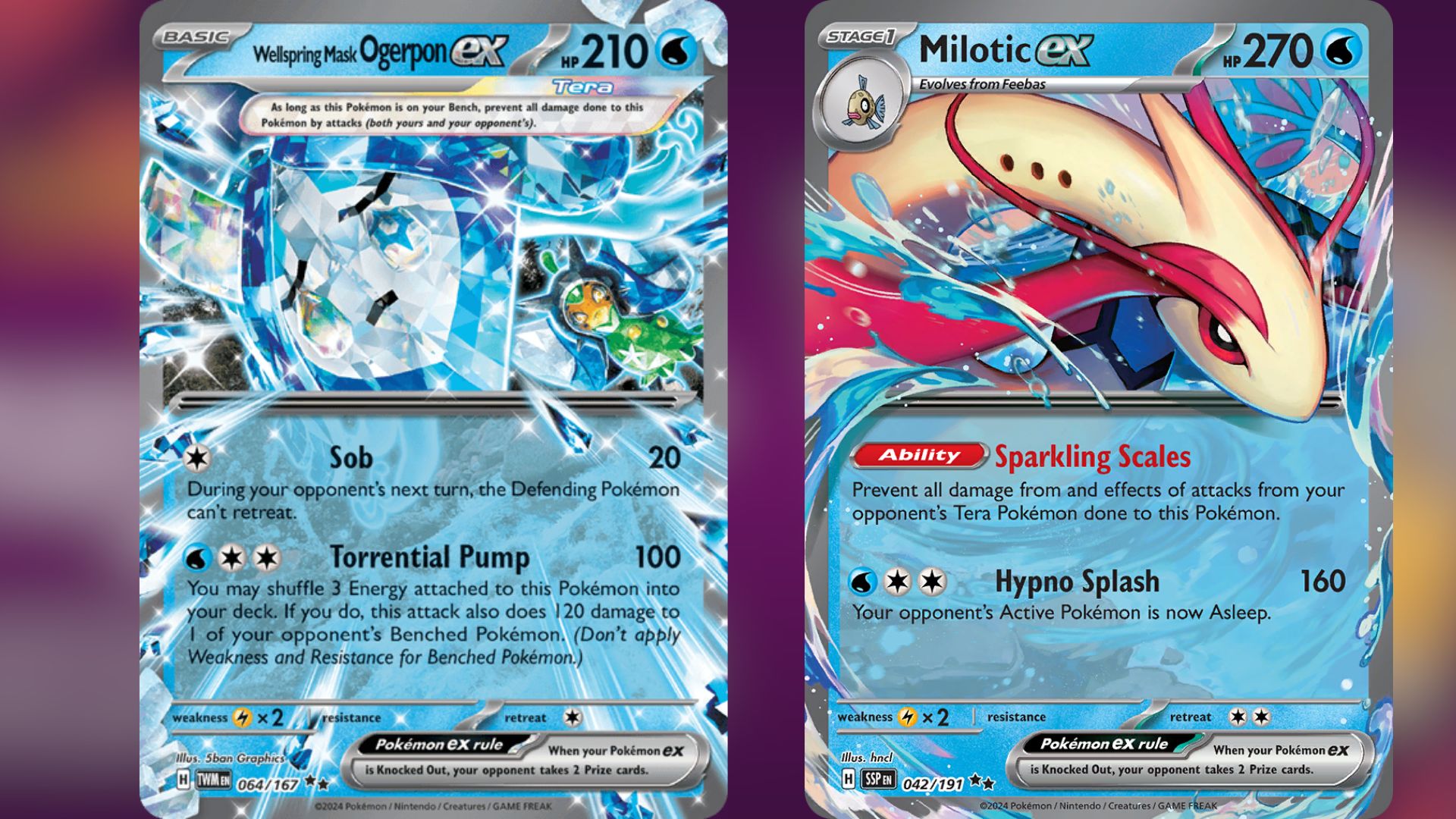 Wellspring Mask Ogerpon ex and Milotic ex (Image via TPC)