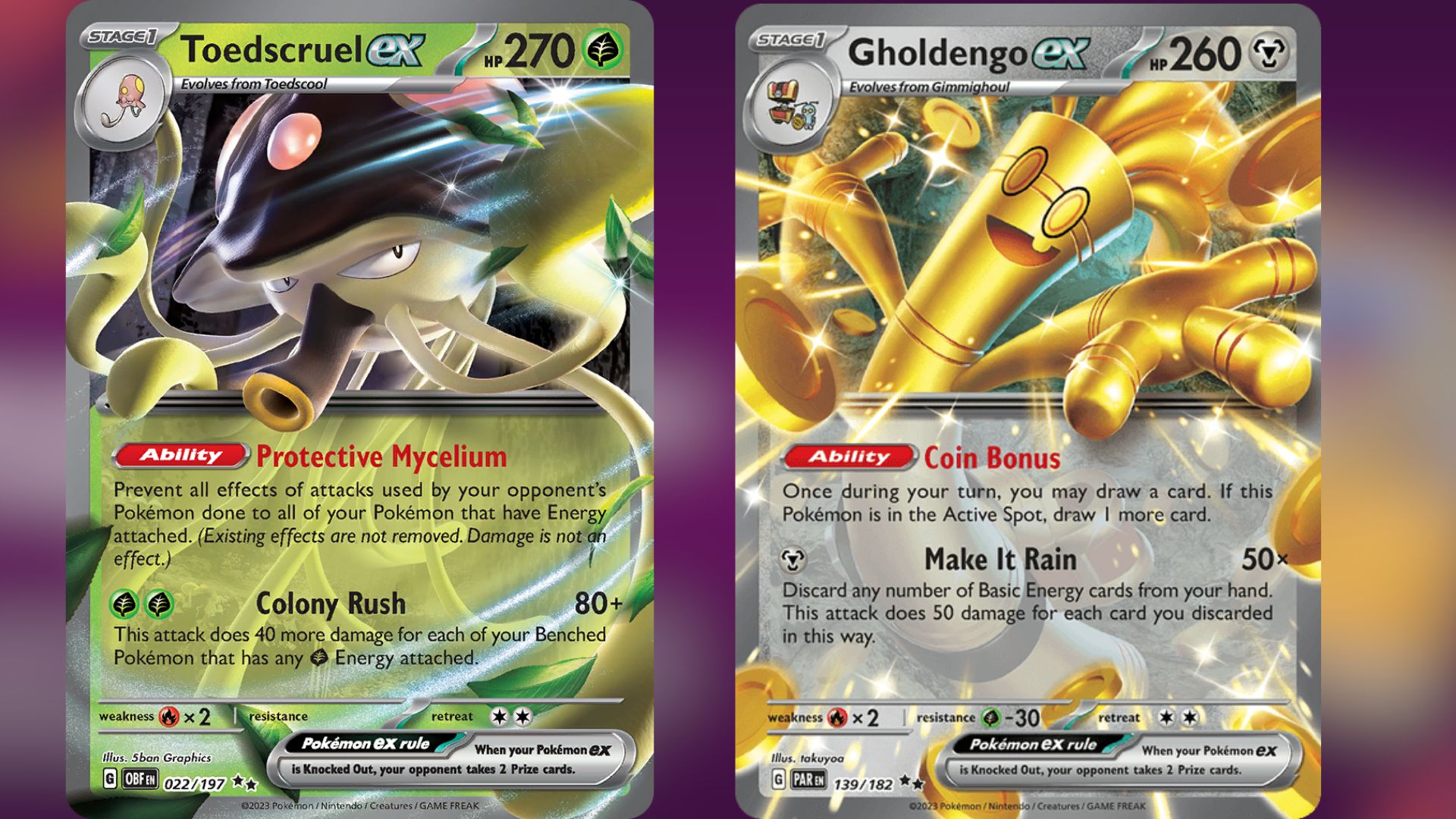 Toedscruel ex and Gholdengo ex (Image via TPC)