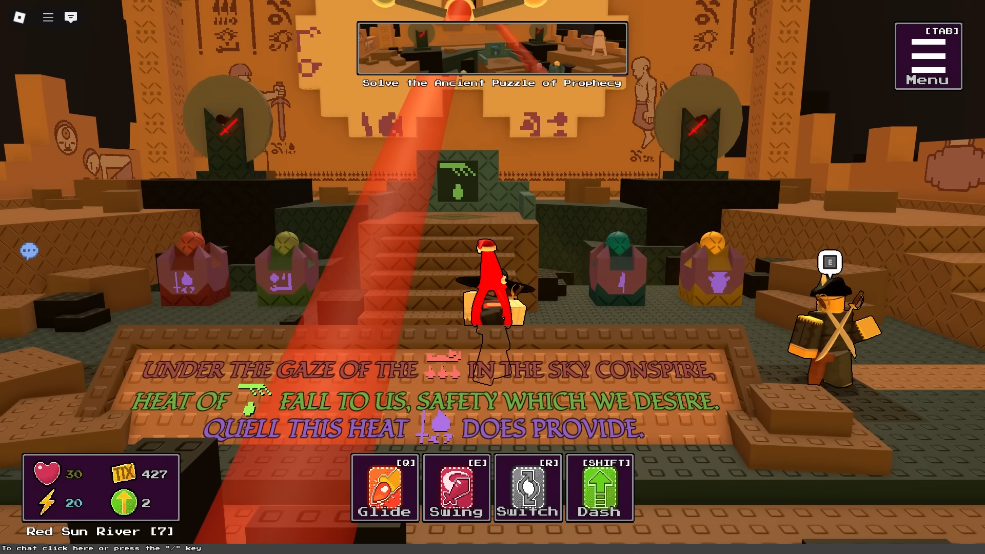 Solving the Ancient Puzzle of Prophecy (Image via Roblox Corporation | Bean/YouTube)
