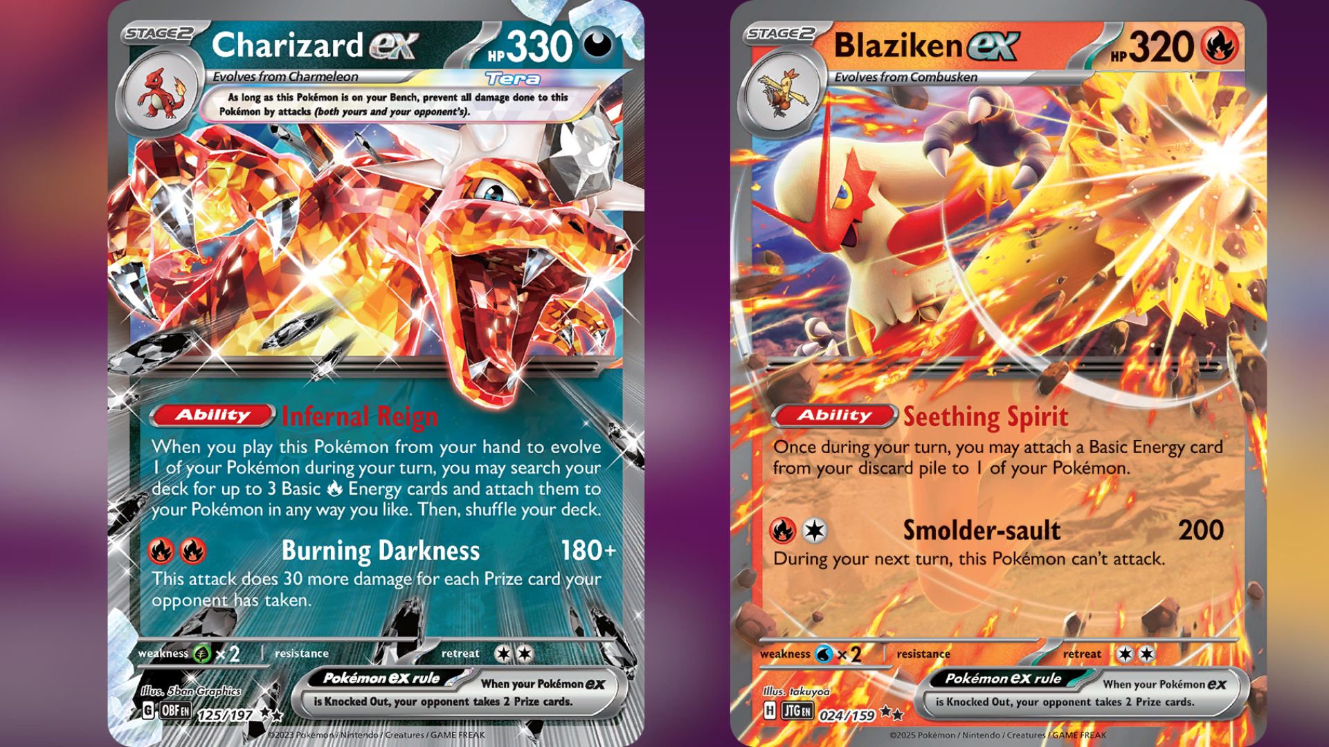 Charizard ex and Blaziken ex (image via TPC)