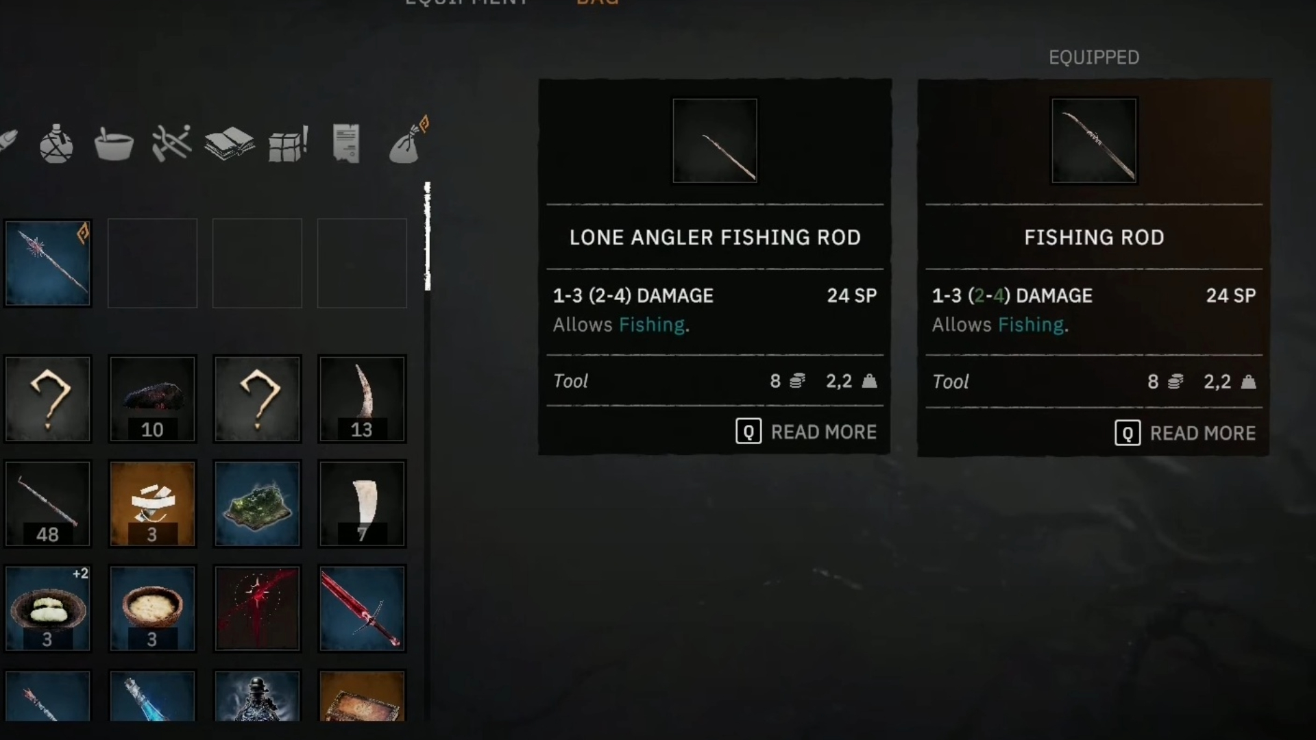 Comparison between regular and Lone Angler fishing rod