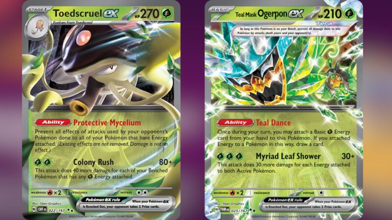 Toedscruel ex and Teal Mask Ogerpon ex (Image via TPC)