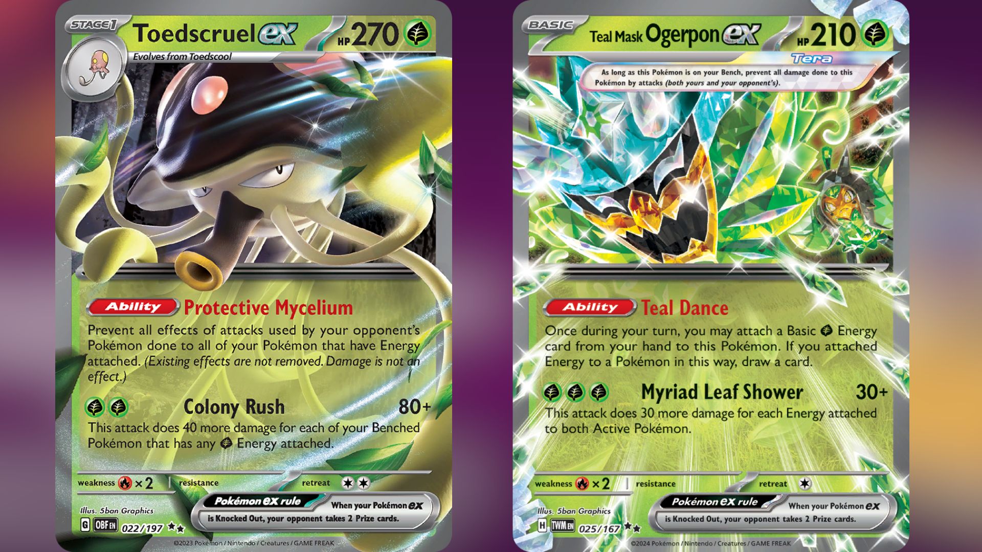 Toedscruel ex and Teal Mask Ogerpon ex (Image via TPC)