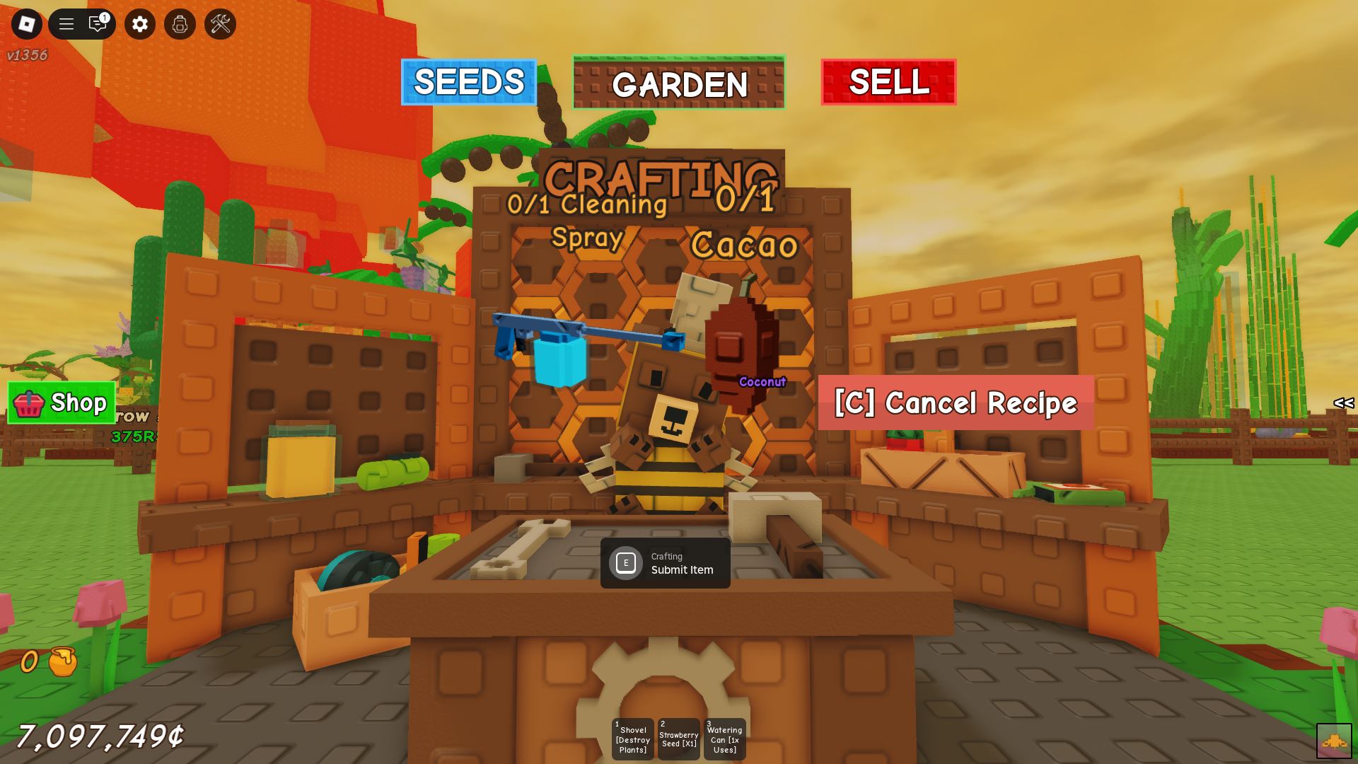 Crafting Materials for Choc Mutation Spray (Image via Roblox)