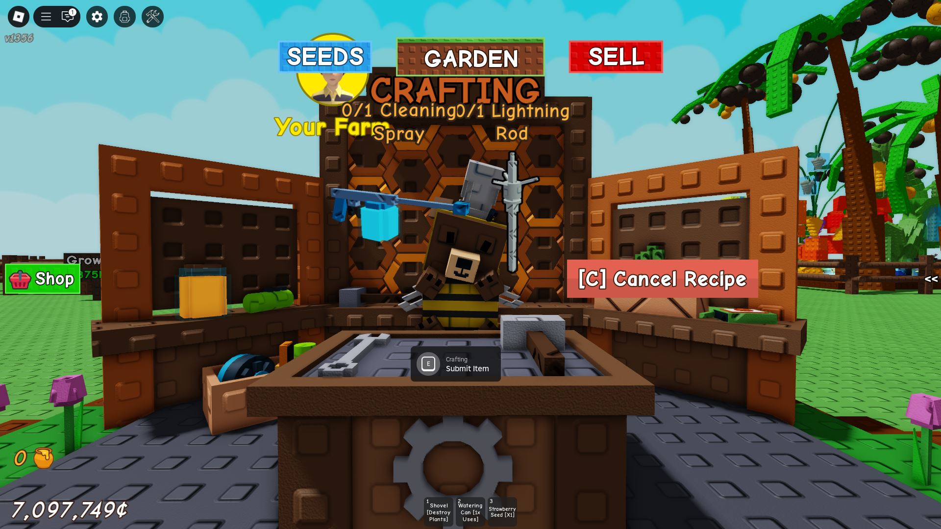 Crafting Materials for shocked mutation spray (Image via Roblox)