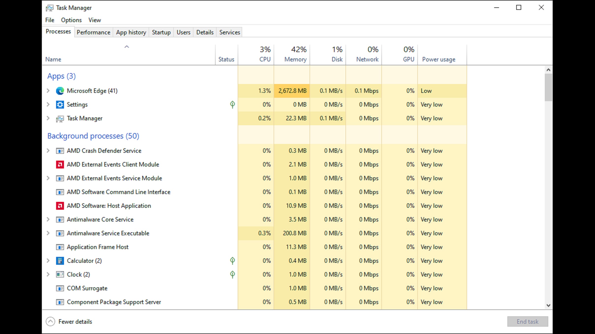 Task Manager as a program that can show which applications and processes run in the background