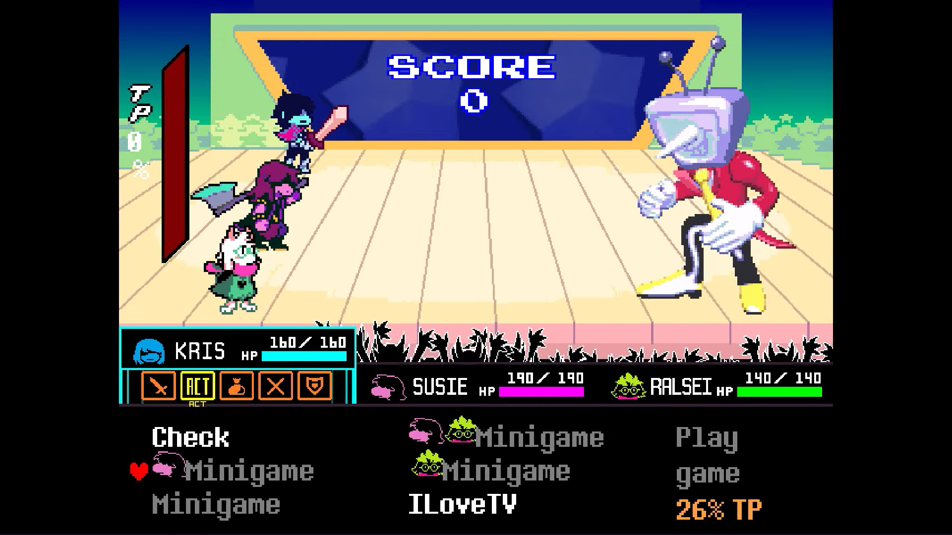 Tenna Boss fight in Deltarune (Image via Toby Fox and @Underlab/YouTube)