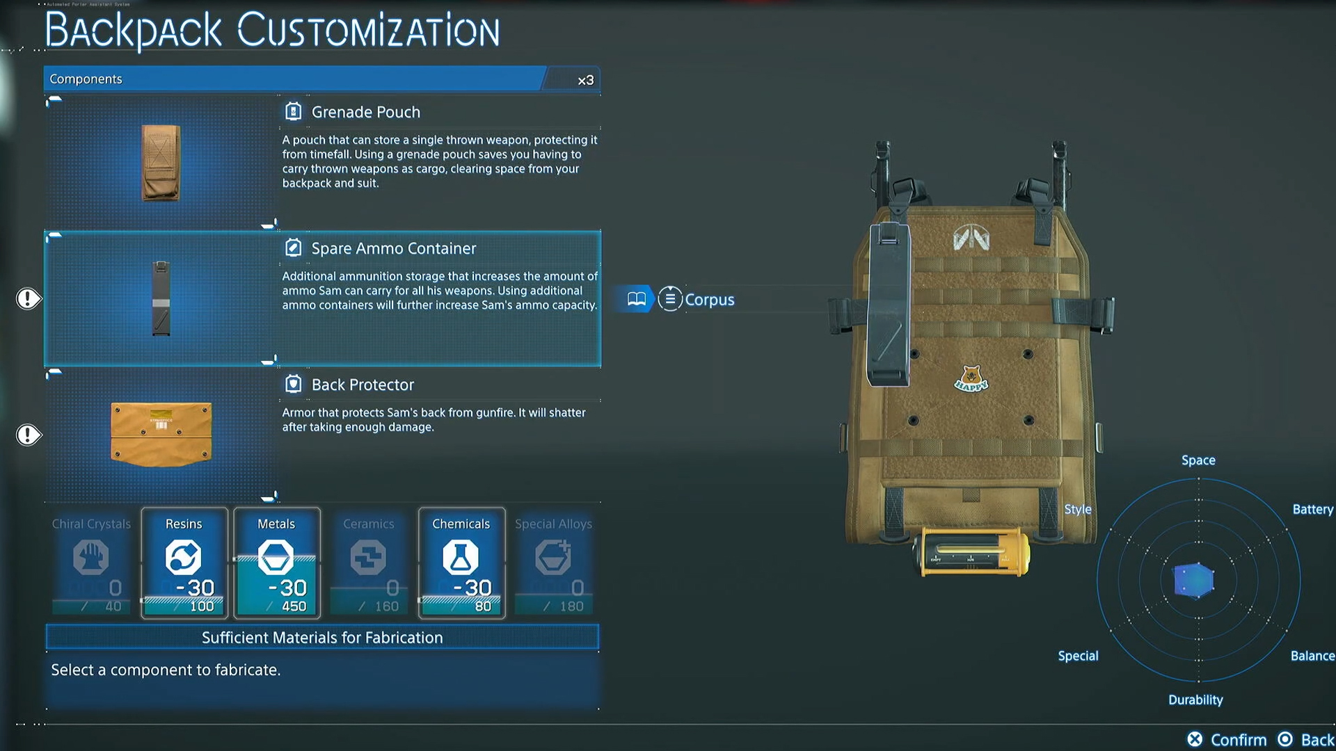 A Spare Ammo Container allows you to carry more ammo
