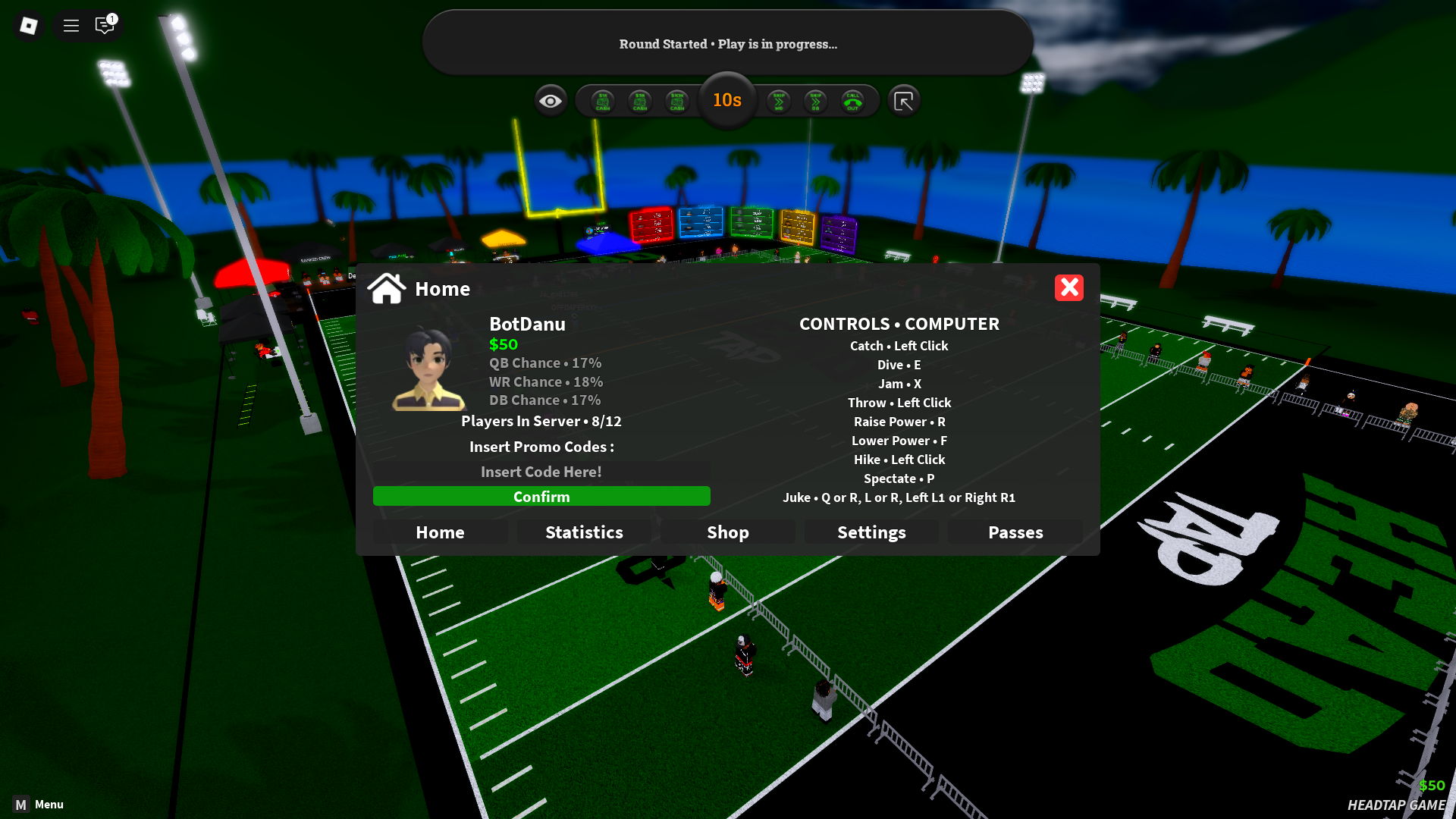 Redeeming codes (Image via Roblox)