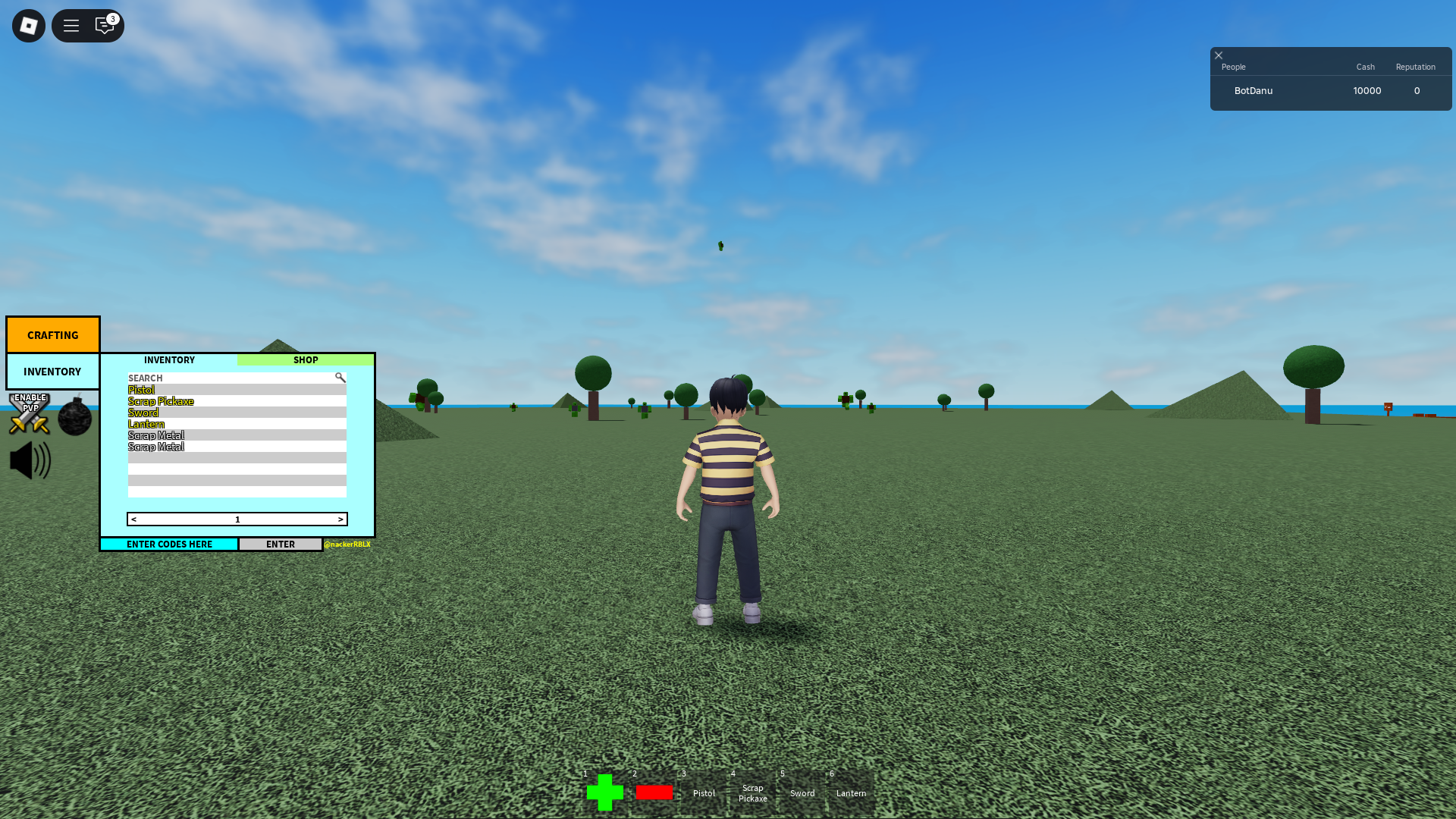 Redeeming codes by manually typing (Image via Roblox)