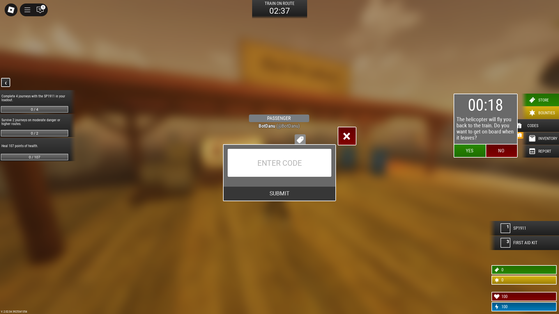 Redeeming codes (Image via Roblox)