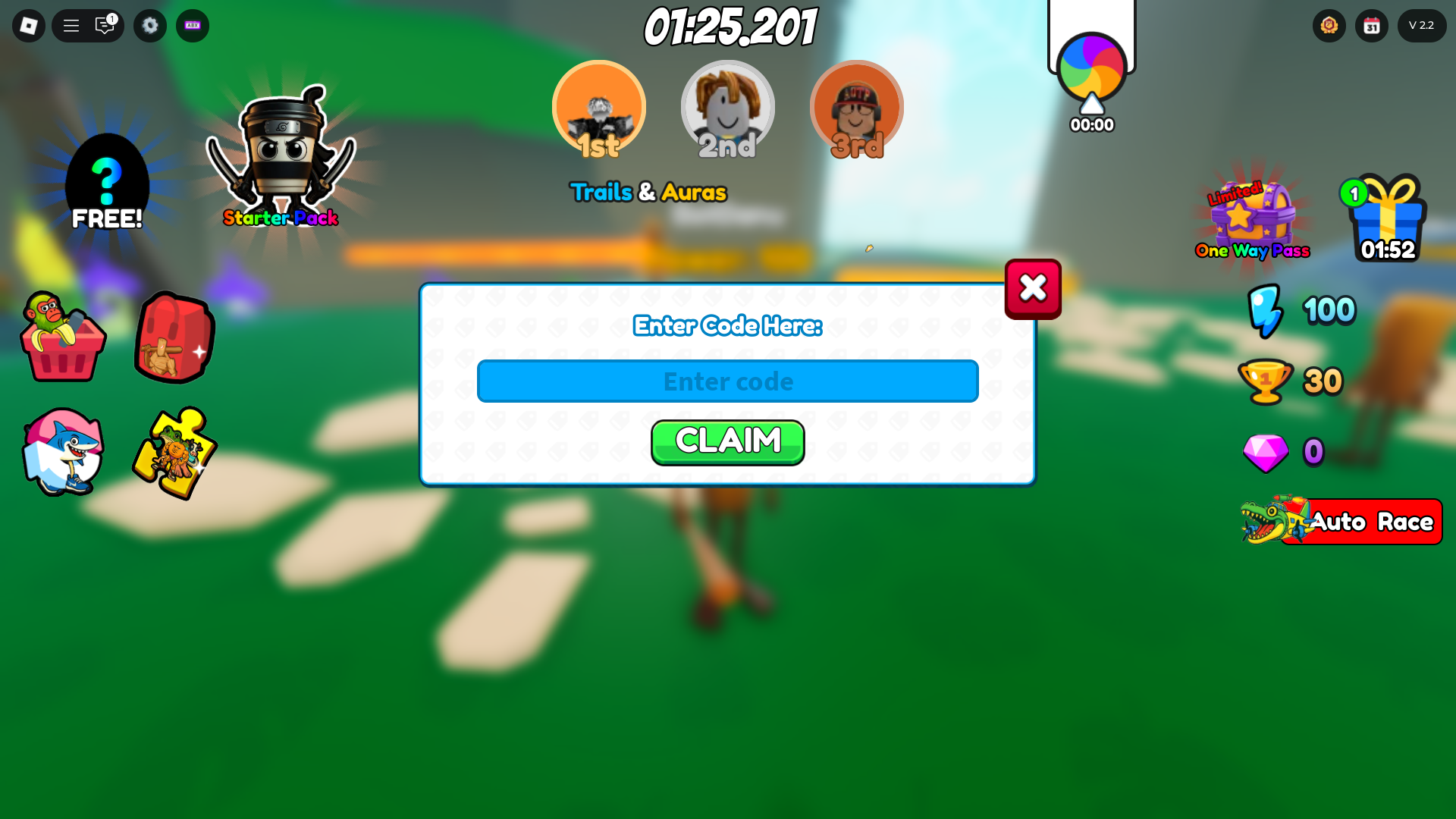 Redeeming codes (Image via Roblox)