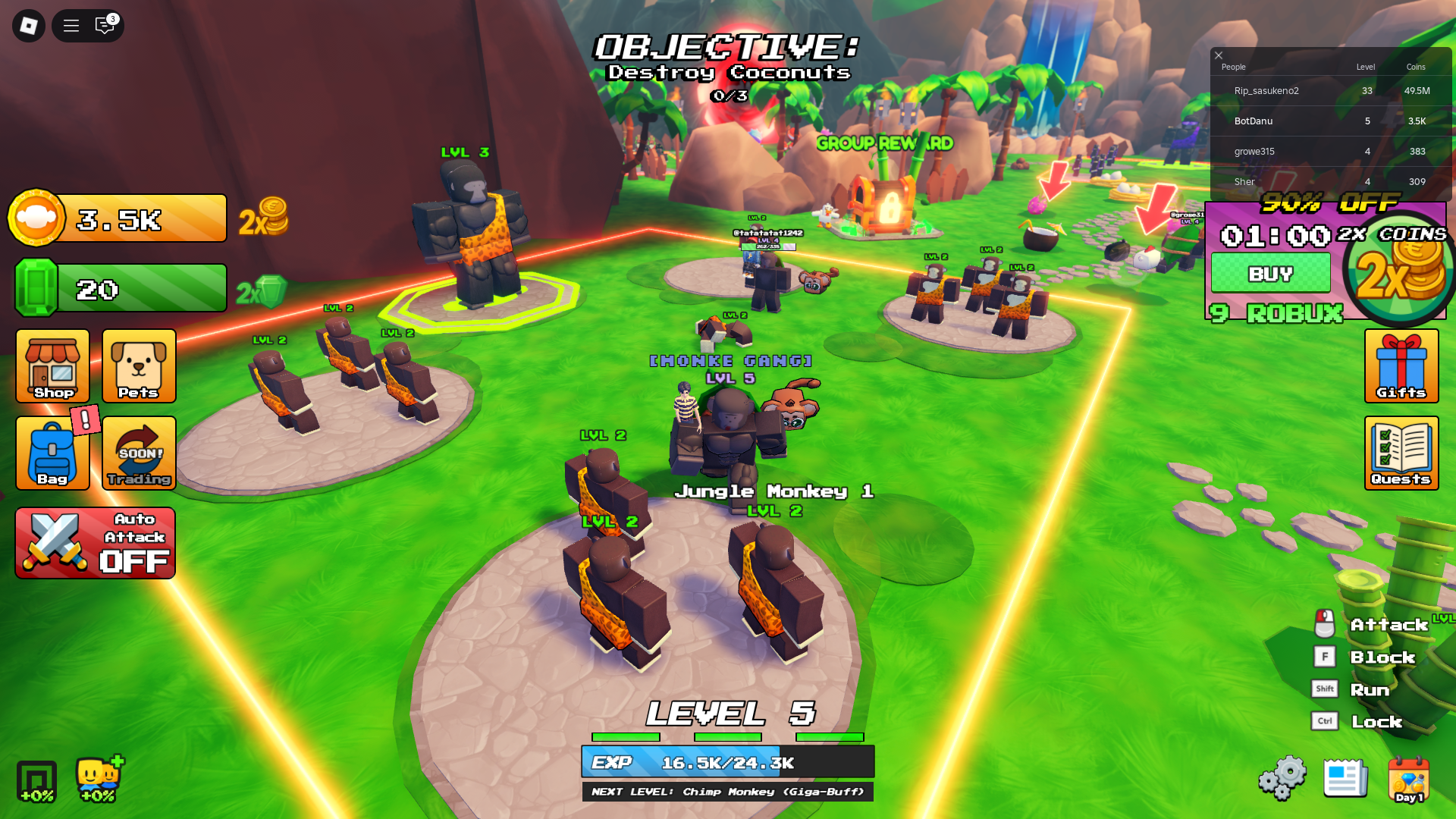 In-game monkey action (Image via Roblox)
