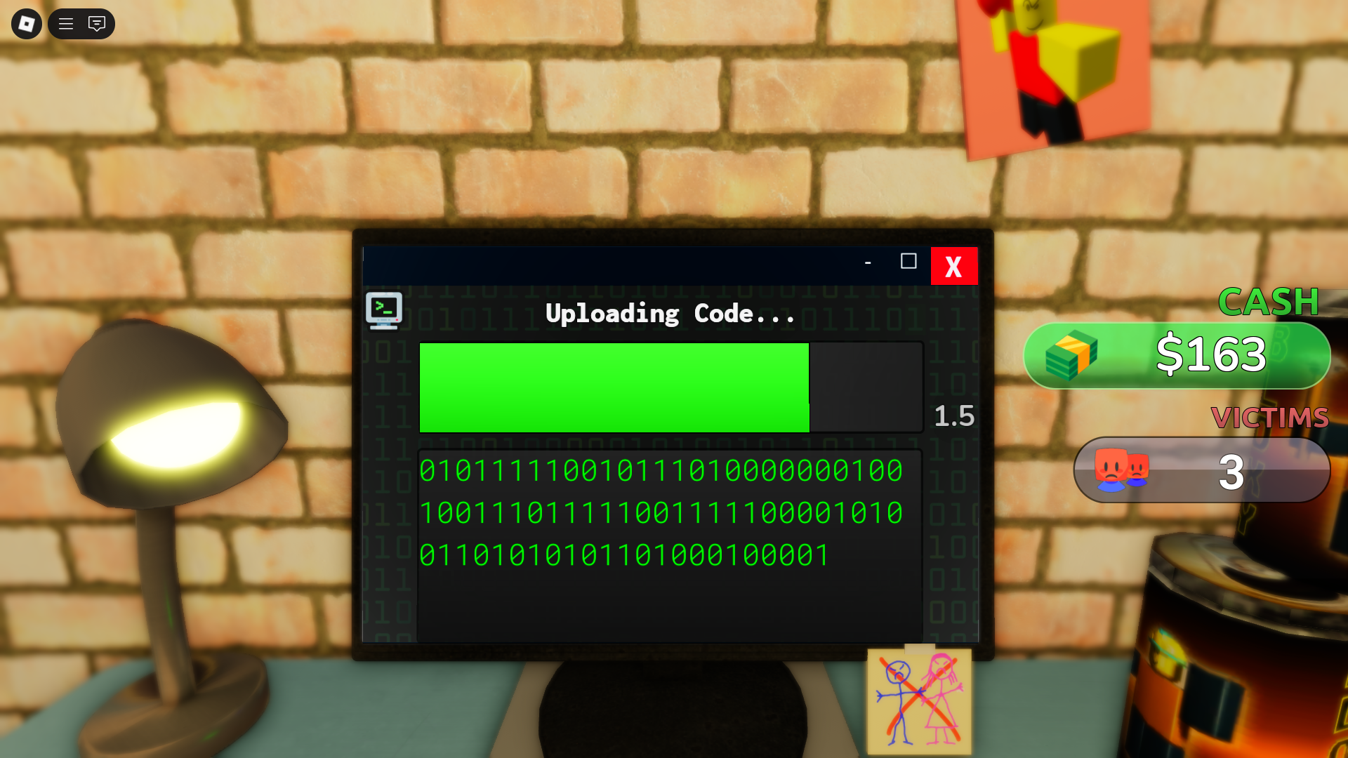 Hacking and uploading (Image via Roblox)