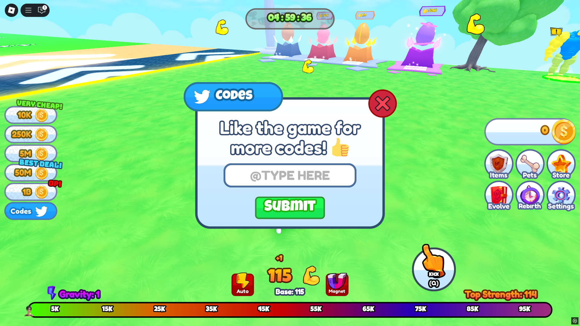 Redeeming codes for rewards (Image via Roblox)