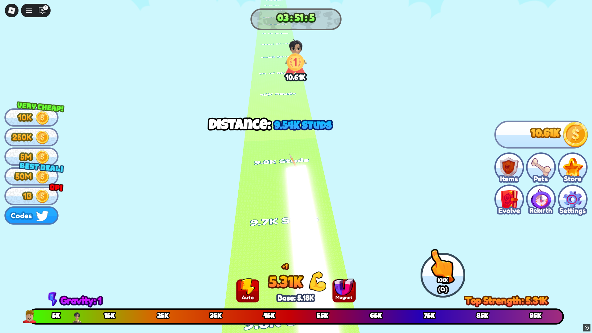 Kicking pencil (Image via Roblox)