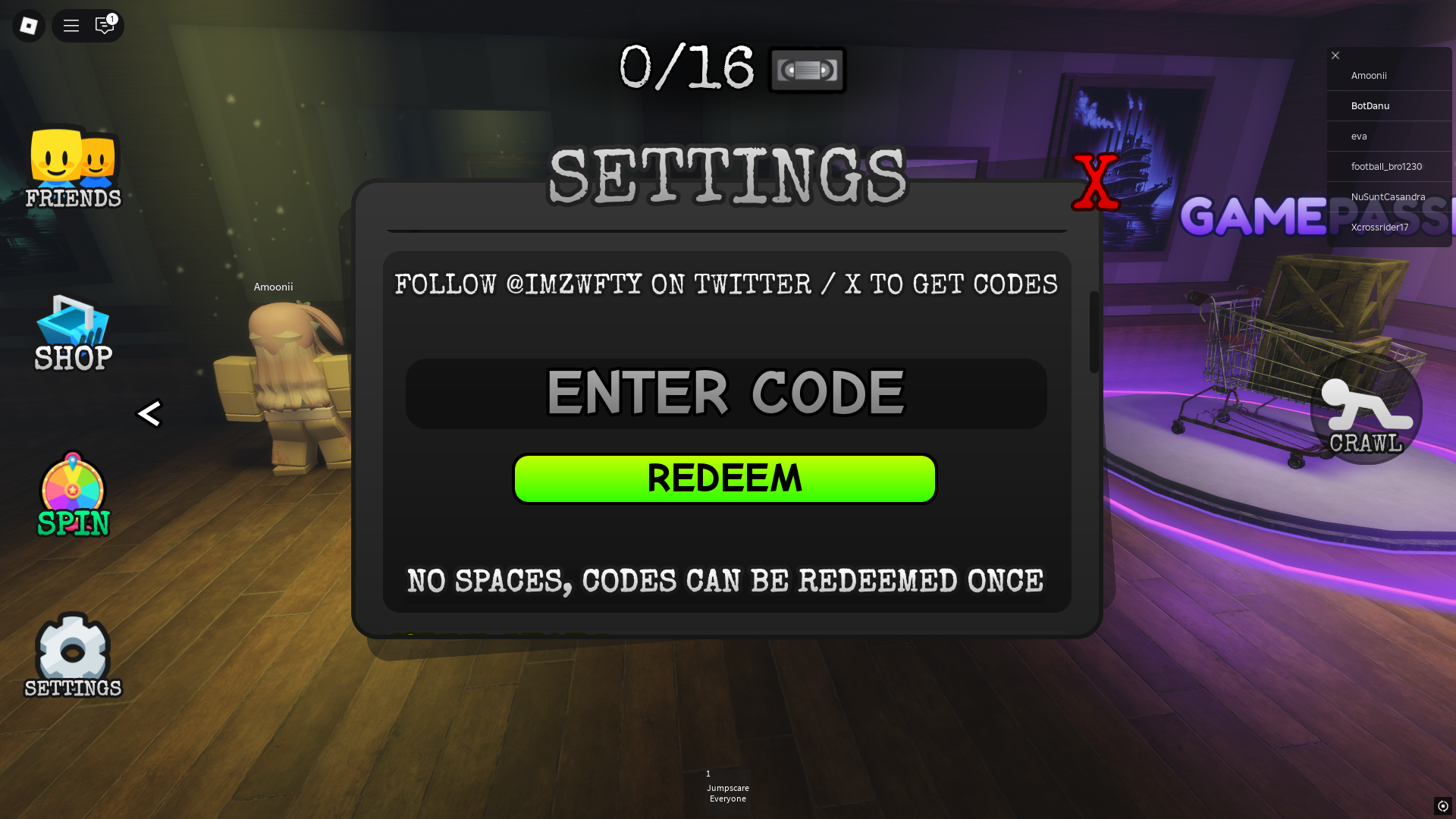 Redeeming codes for rewards (Image via Roblox)