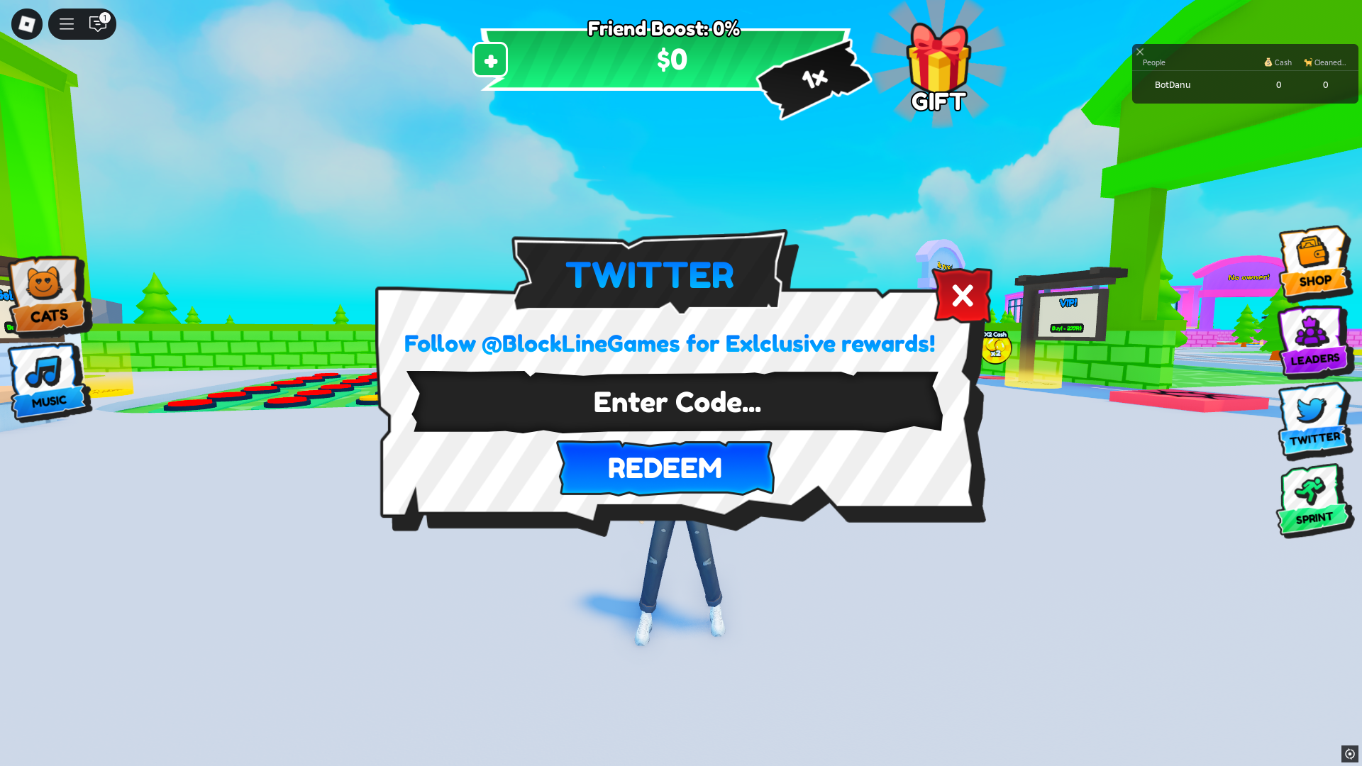 Redeeming codes for rewards (Image via Roblox)