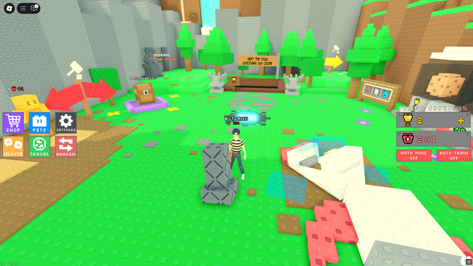 Smashing bricks (Image via Roblox)