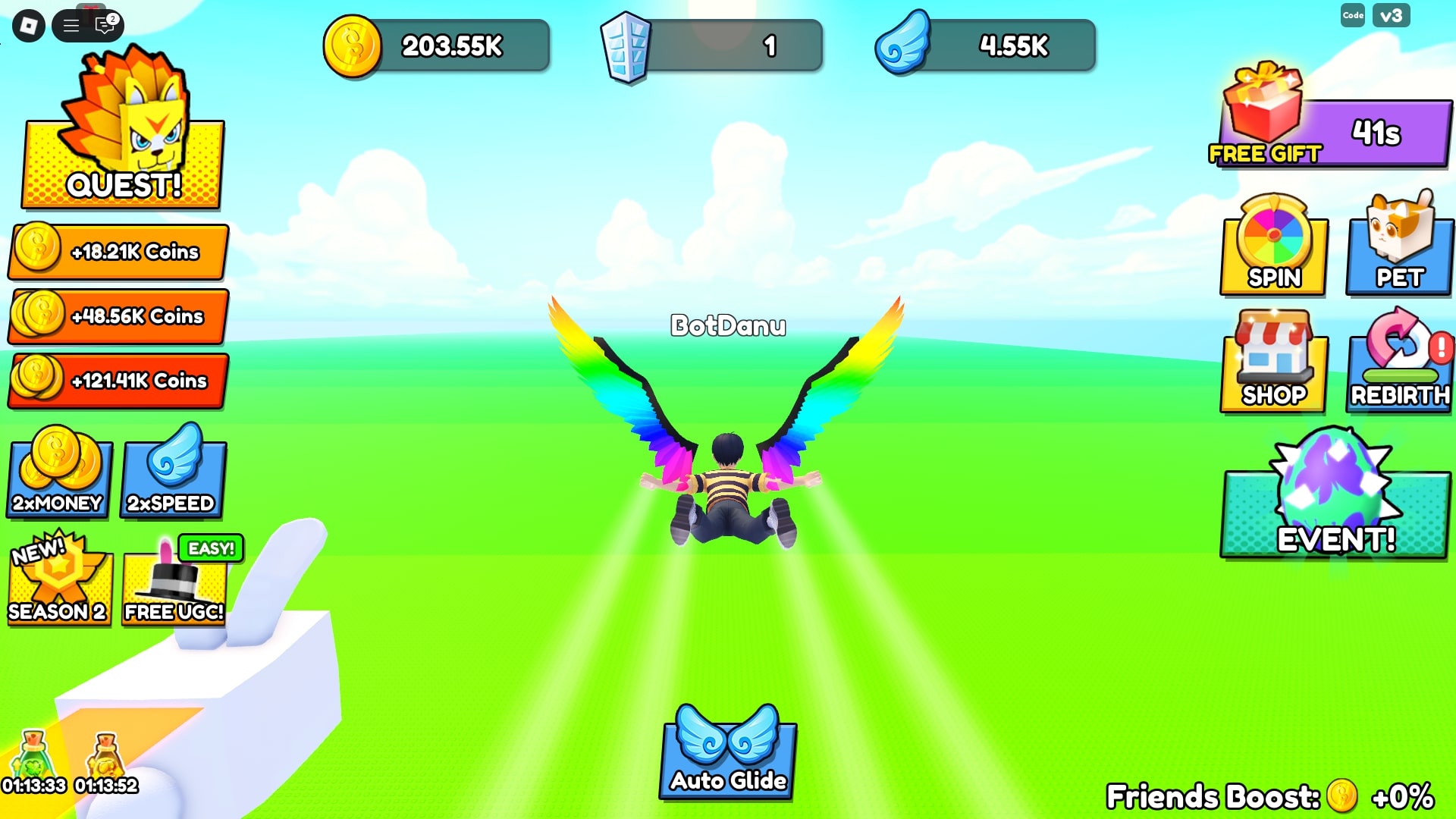 Flying from tower (Image via Roblox)