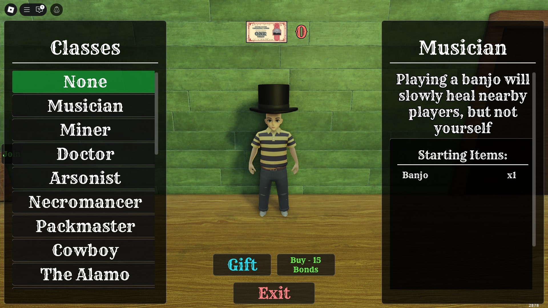 Musician Class - Dead Rails (Image via Roblox)