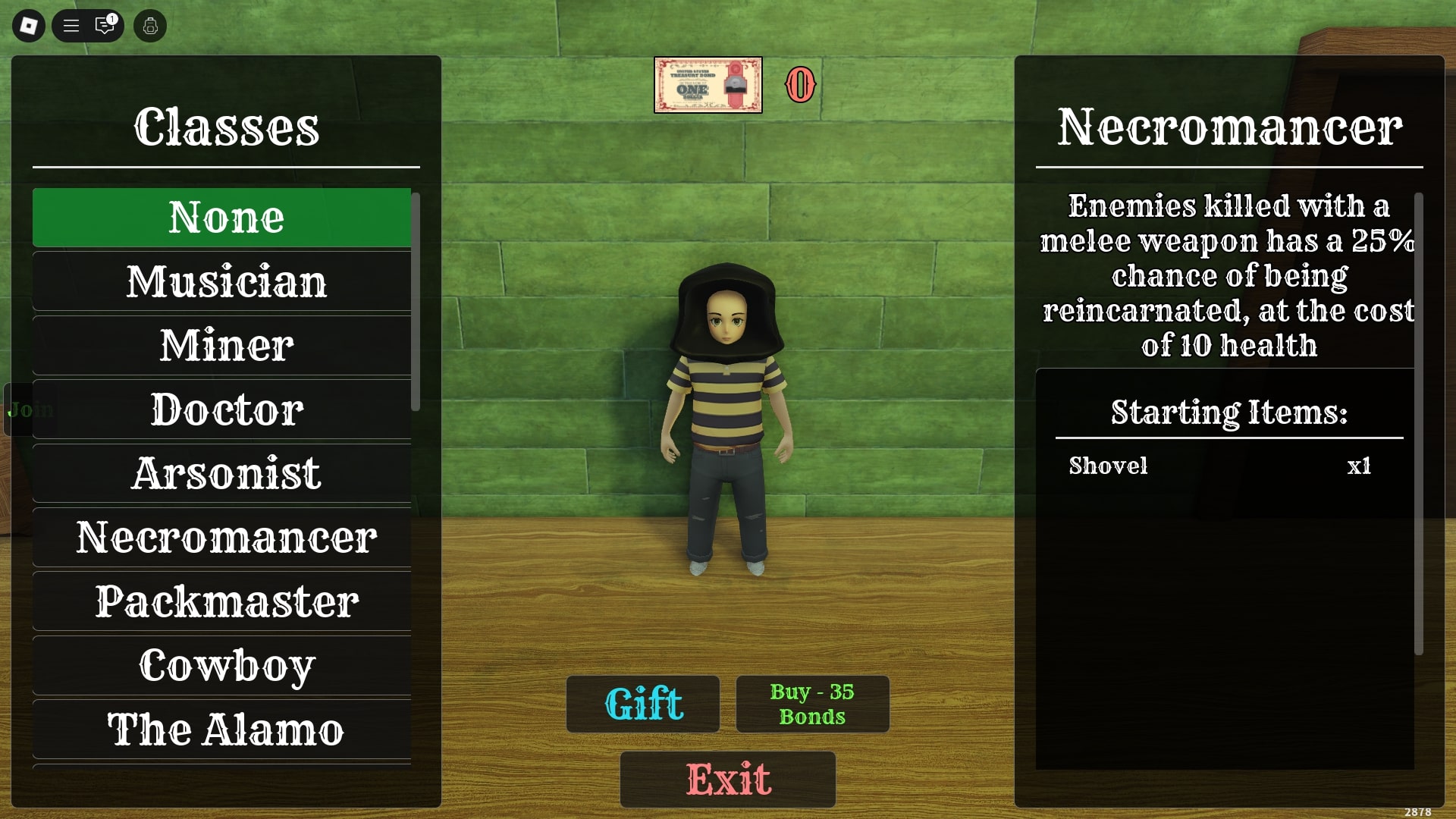 Necromancer class - Dead Rails (Image via Roblox)
