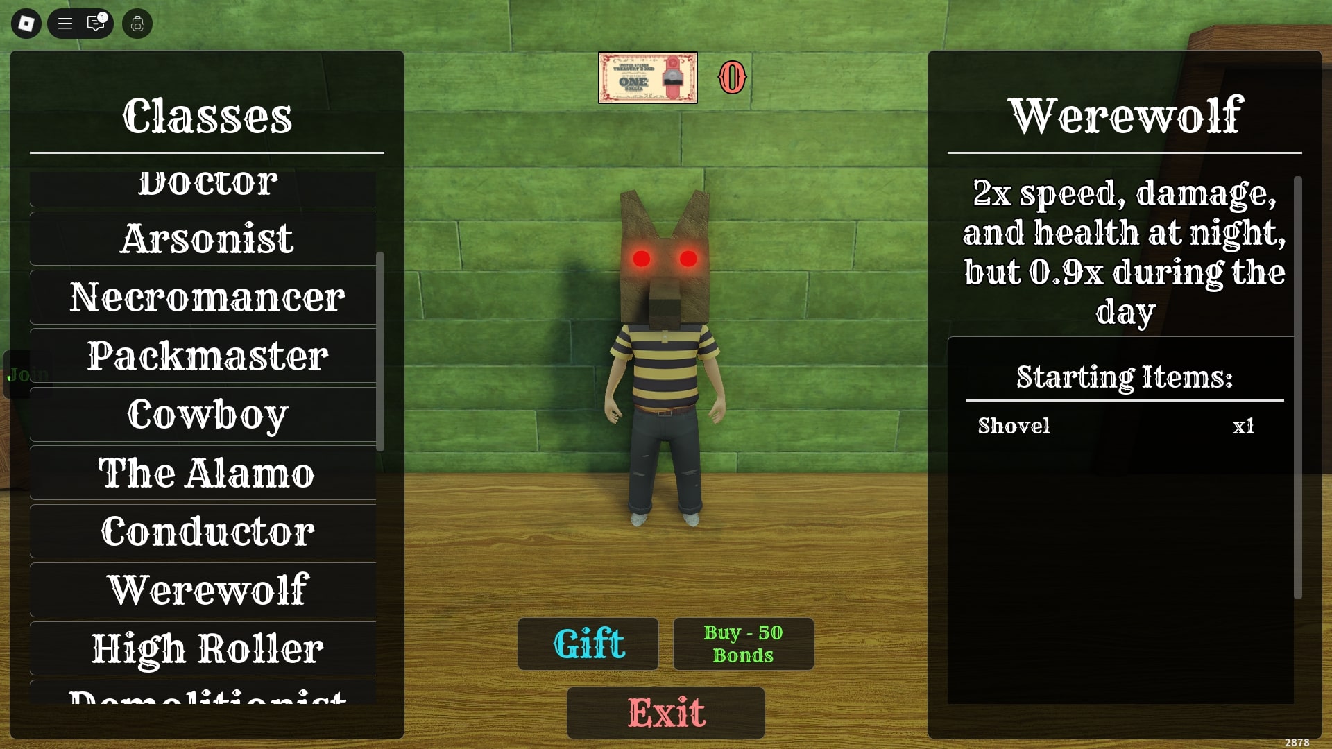 Werewolf class - Dead Rails (Image via Roblox)