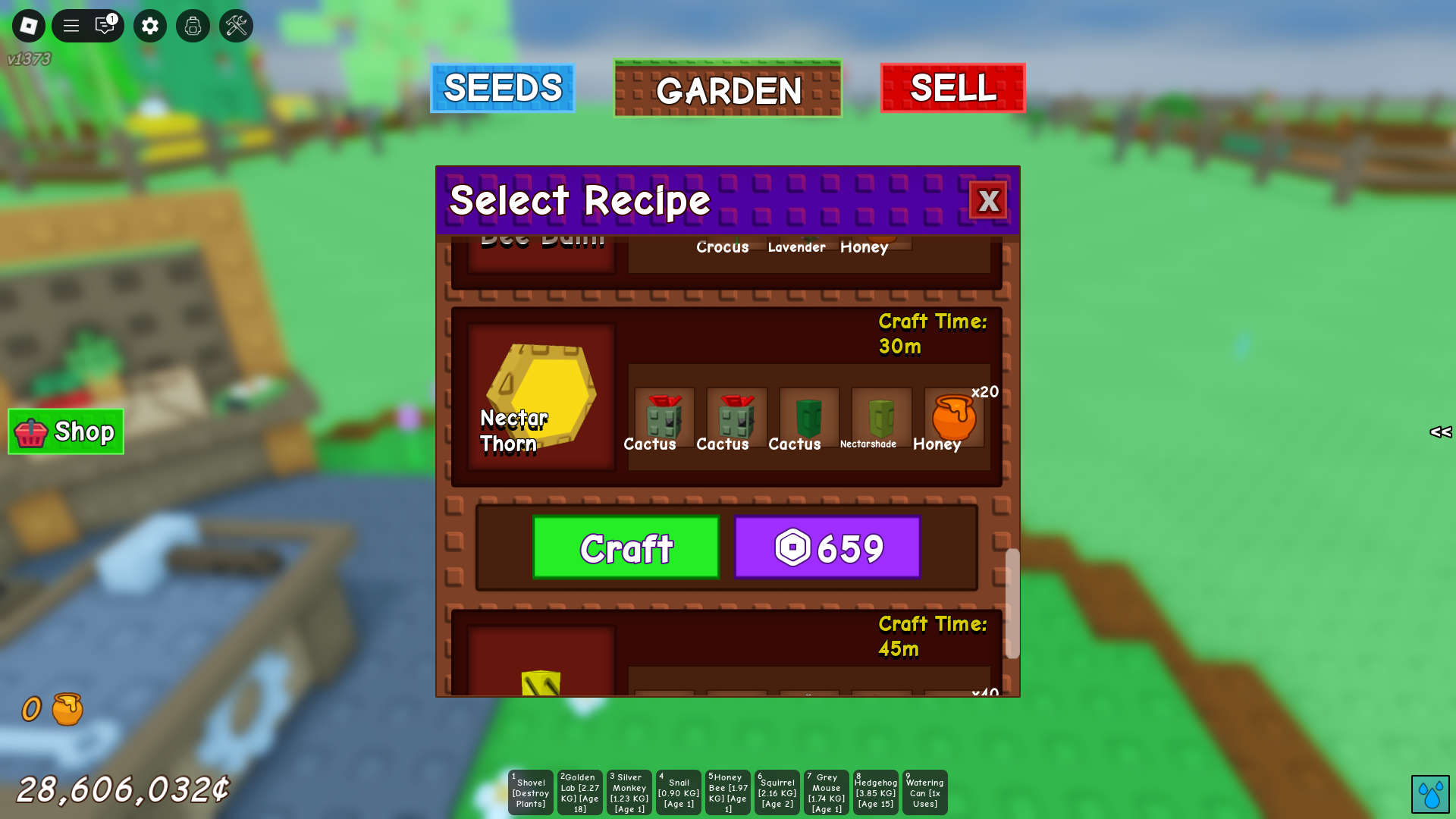 Nectar Thorn plant in Grow a Garden (Image via Roblox)