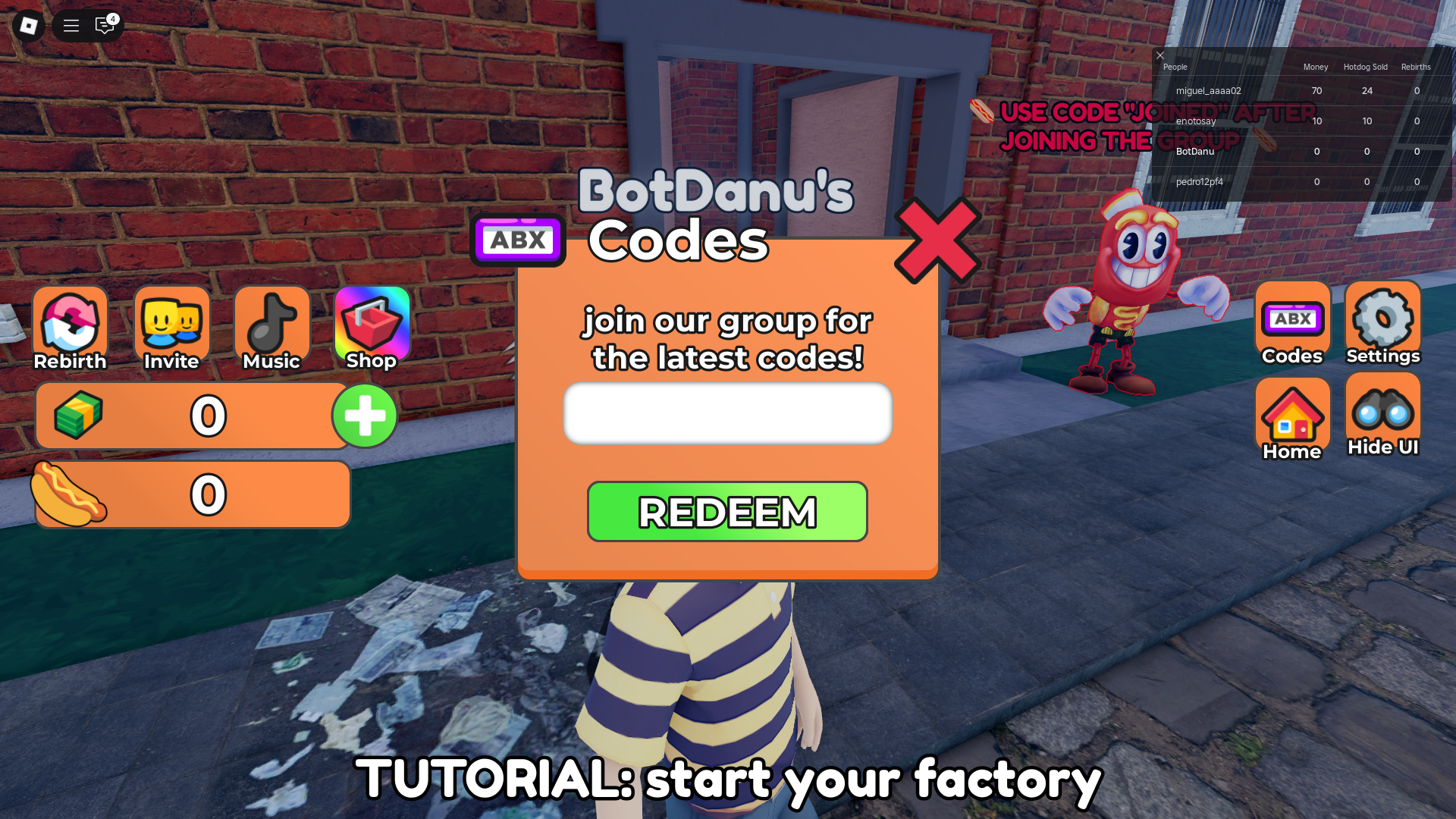 Redeeming codes to get free rewards (Image via Roblox)