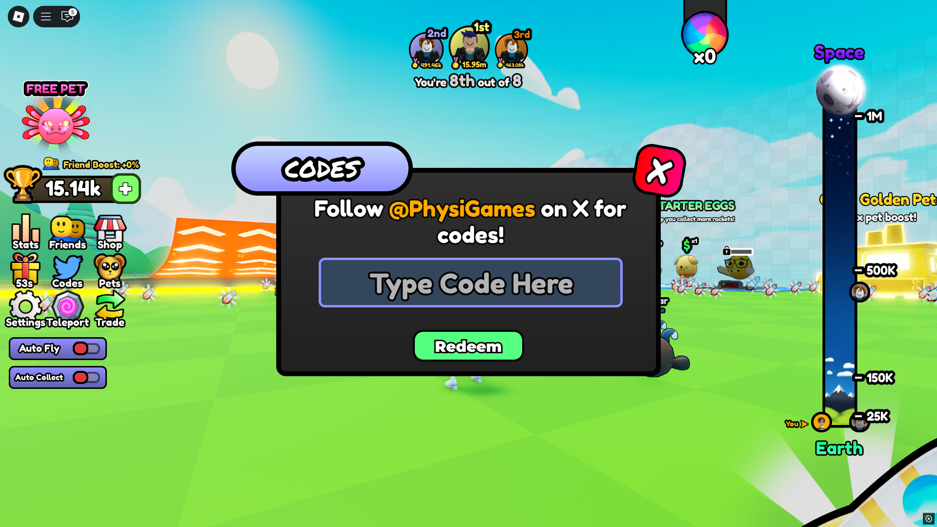 Redeeming codes for rewards (Image via Roblox)