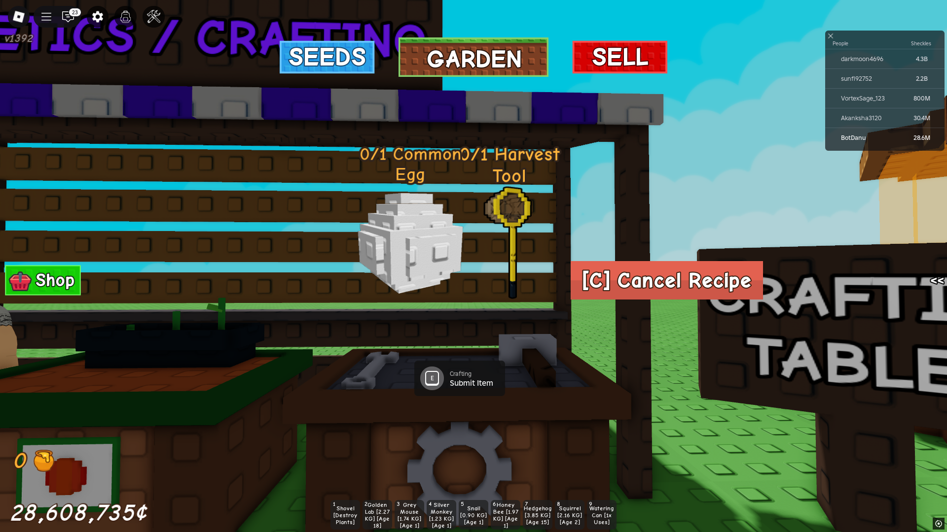 Crafting Reclaimer (Image via Roblox)